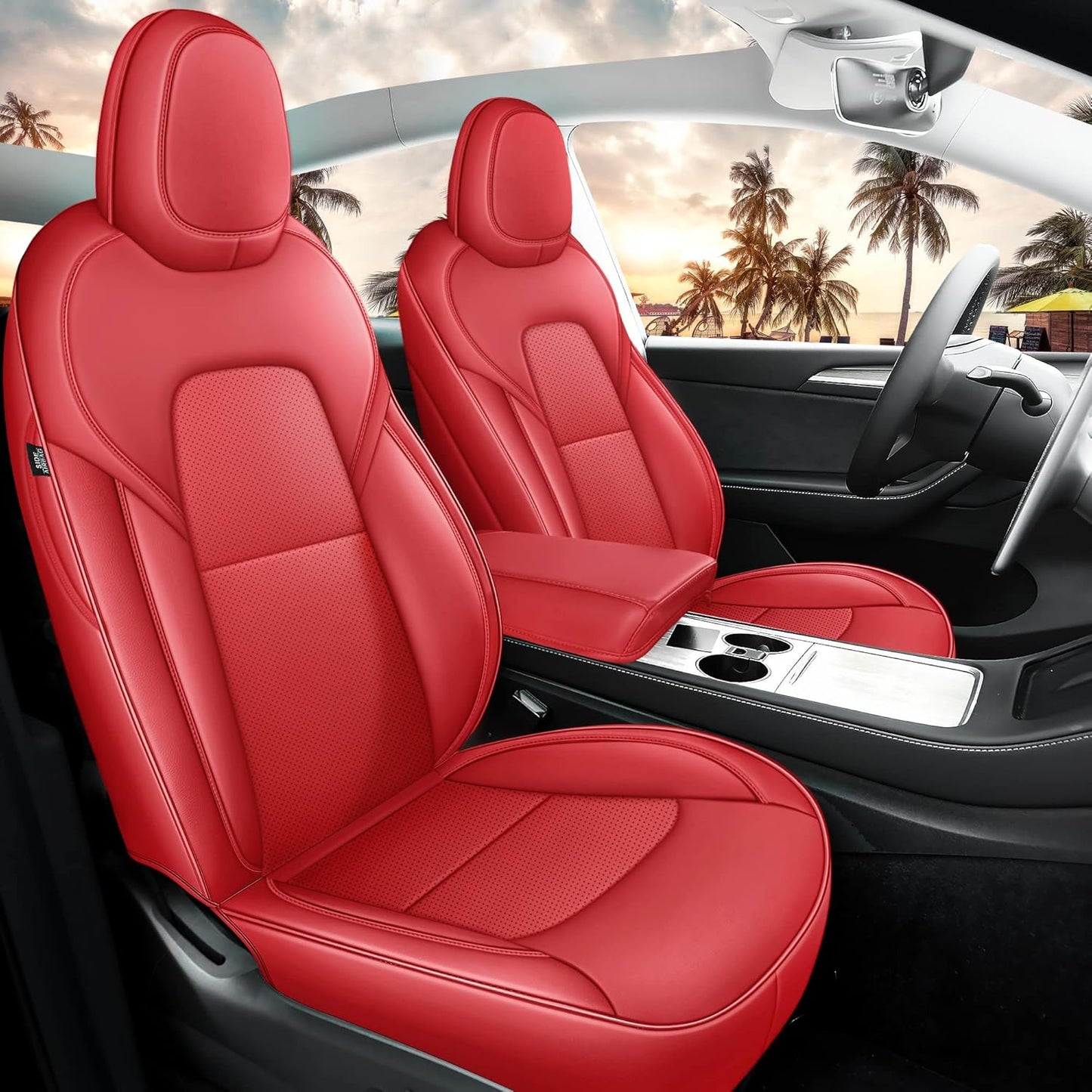 Custom Fit Waterproof Nappa Leather Seat Covers for Tesla Model Y