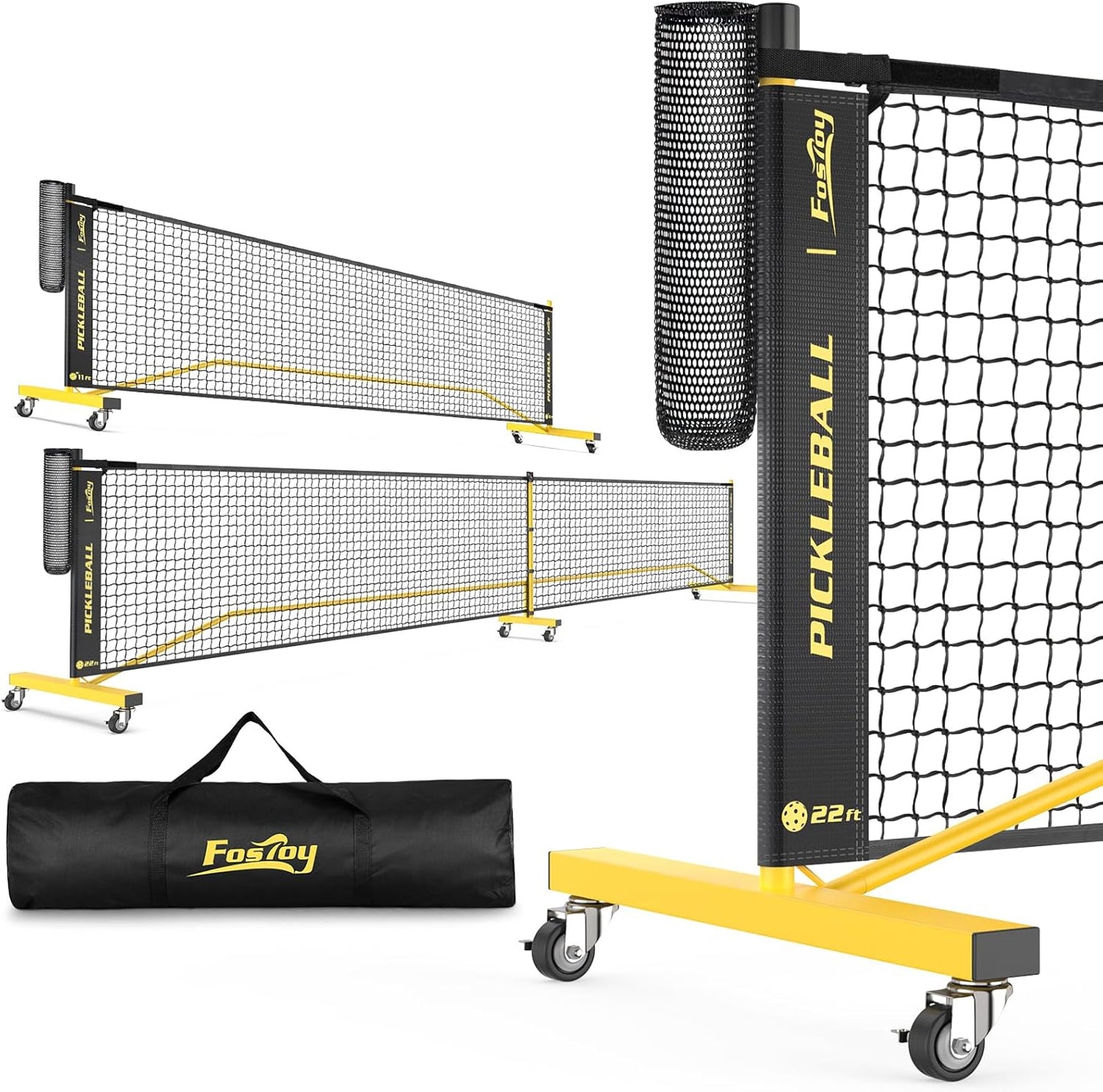 Portable 2-in-1 Pickleball Net with Wheels for Easy Setup