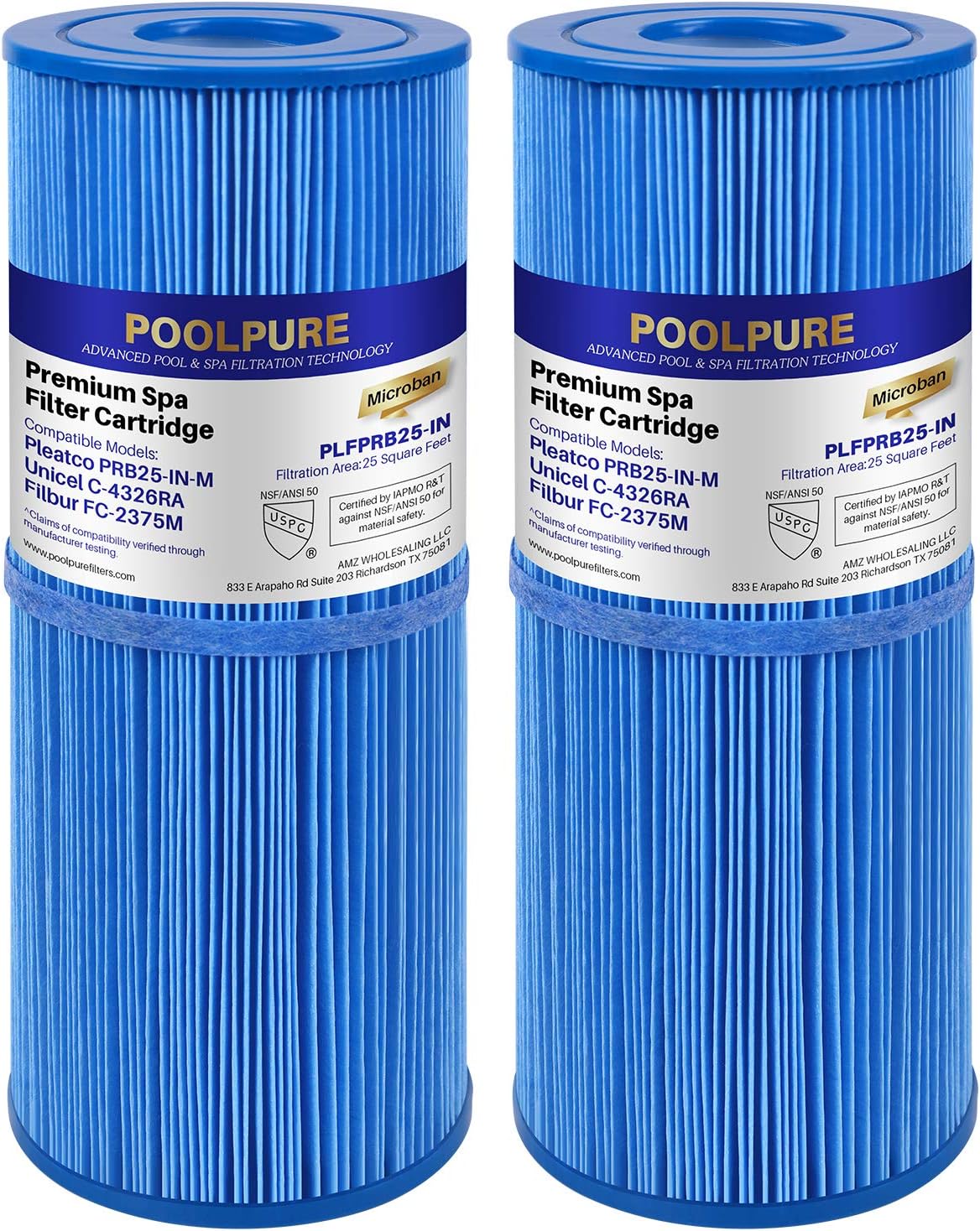 POOLPURE Antimicrobial Spa Filter for Cleaner Water Experience