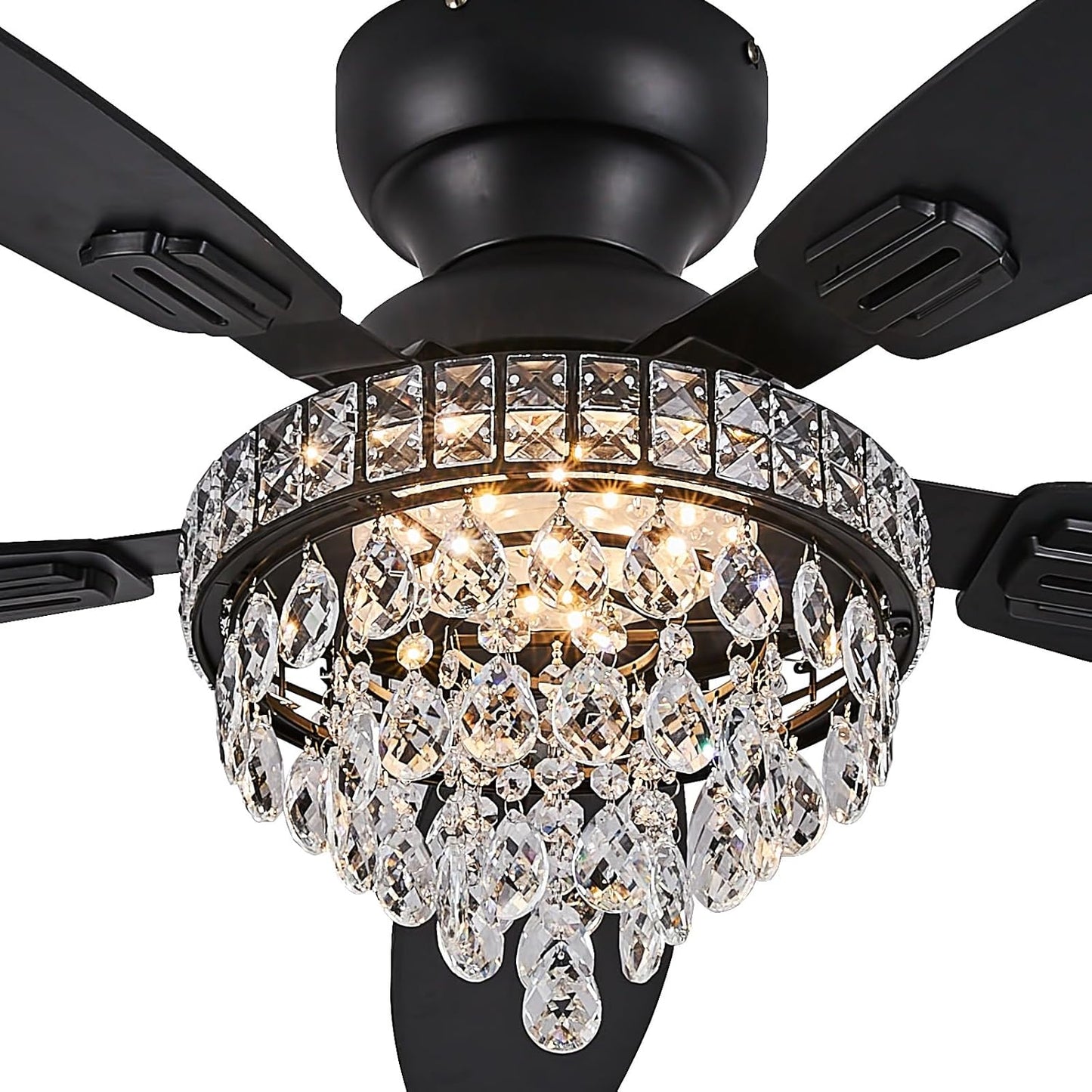 Crystal Ceiling Fan Fandelier with Lights for Modern Homes