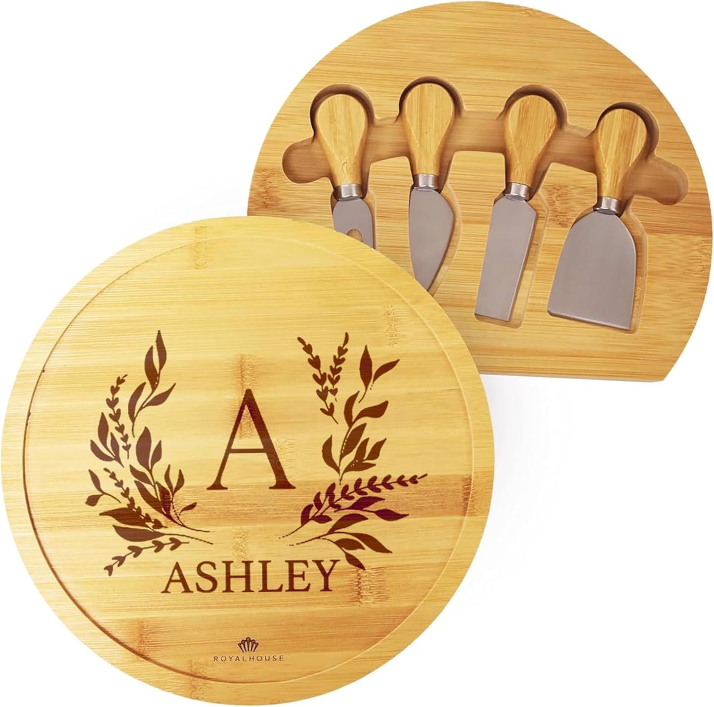Personalized Round Cheese Board for Weddings and Special Occasions