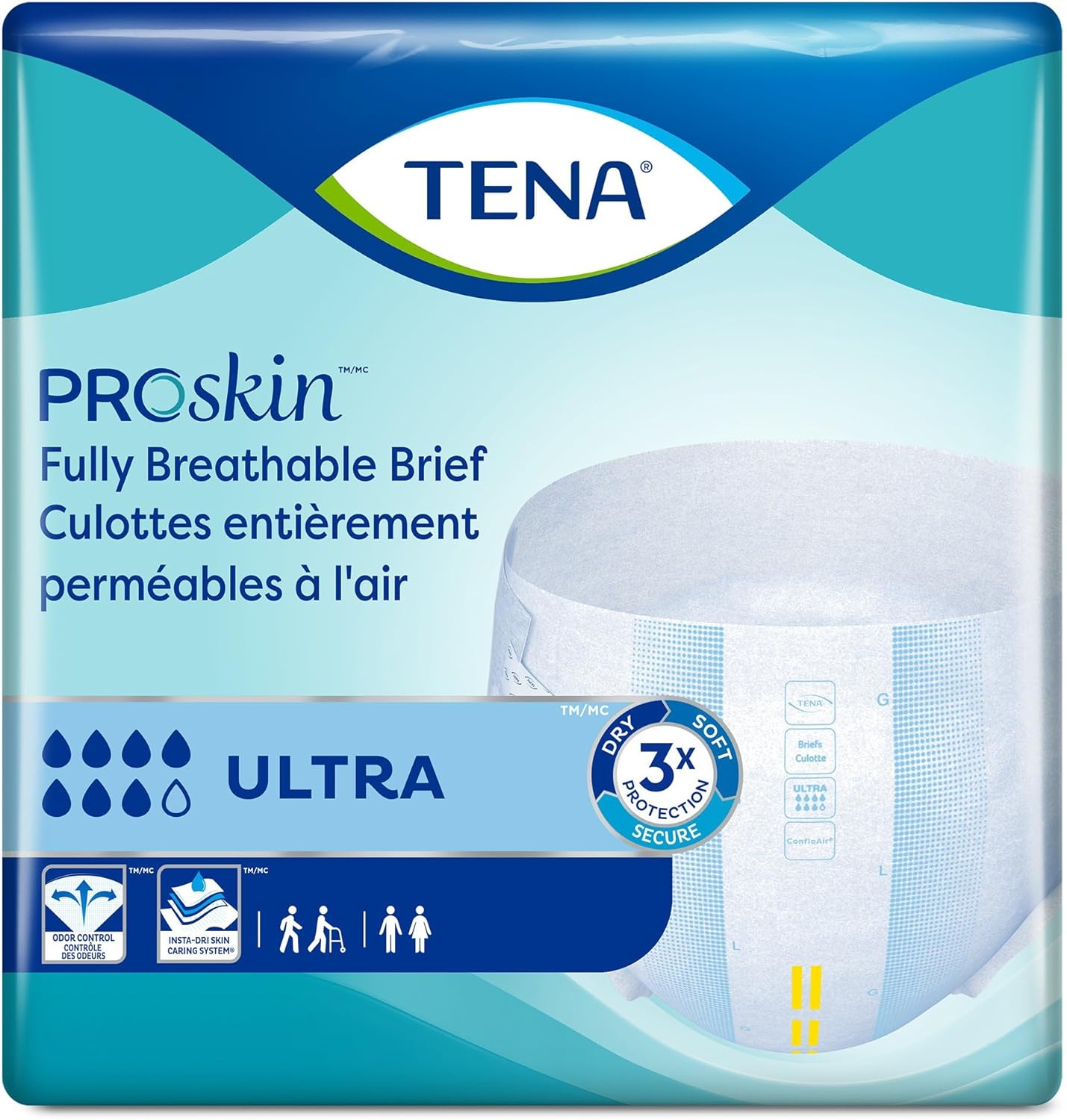 TENA Ultra Breathable Briefs for Heavy Absorbency XL Size
