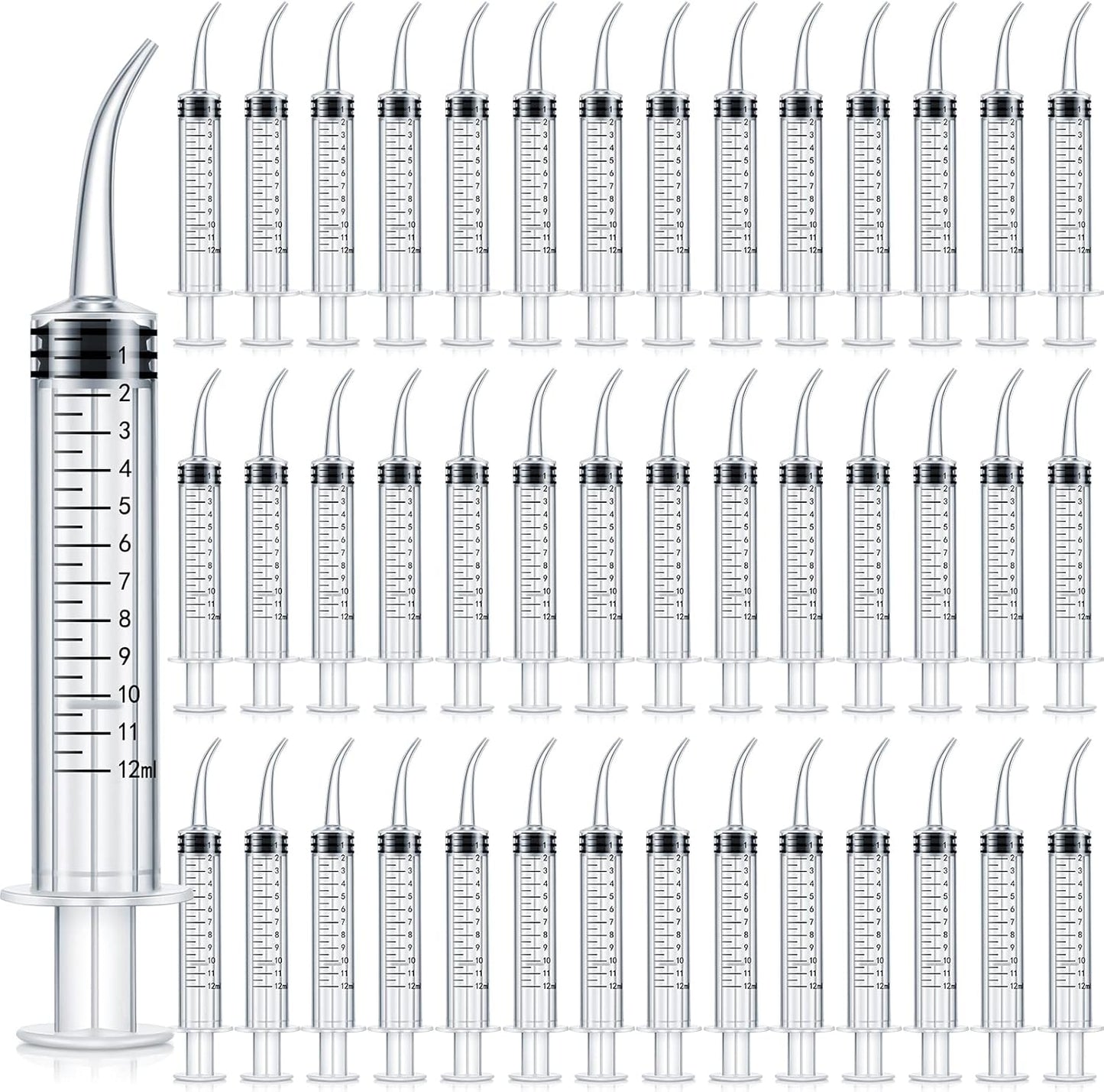 Zhengmy 100 Pack Dental Syringe with Curved Tip for Oral Care