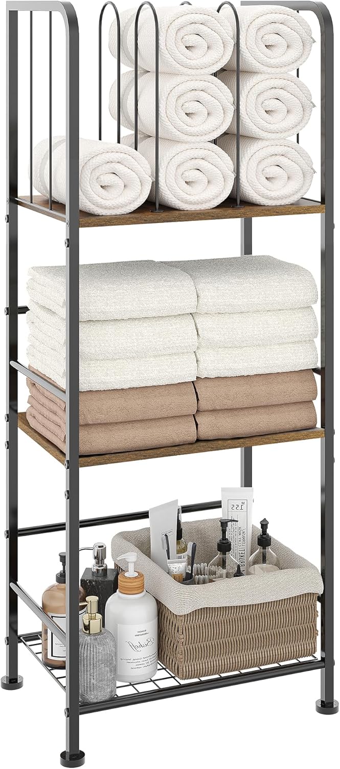 Durable 3-Tier Free Standing Towel Rack for Bathroom Storage
