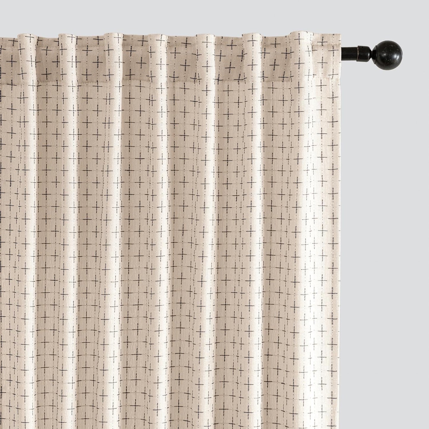 MIULEE Decorative Back Tab Linen Curtains for Modern Homes