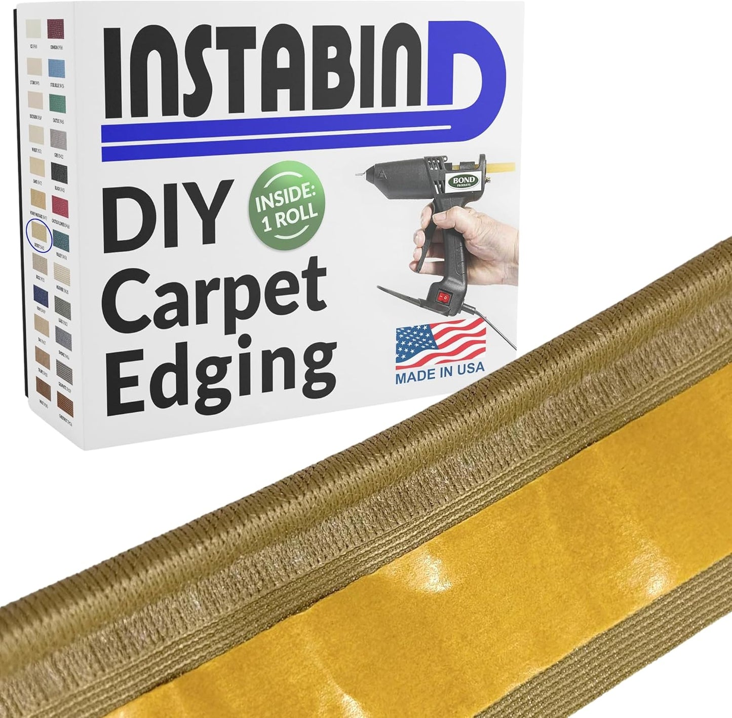 Instabind Carpet Binding Tape for Area Rugs - Durable & Easy Use