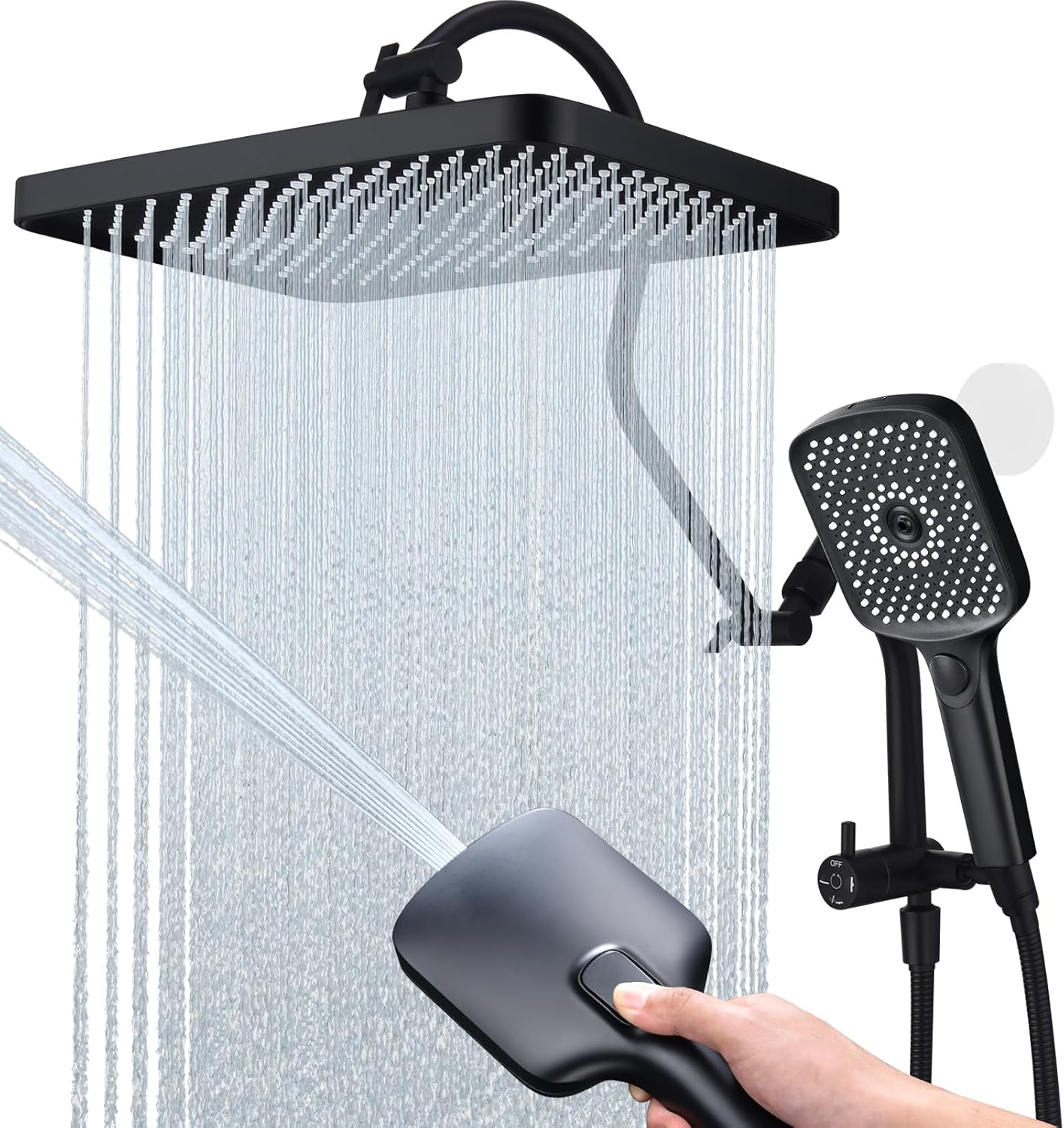 13 Inch Rainfall Shower Head with Handheld Sprayer Combo