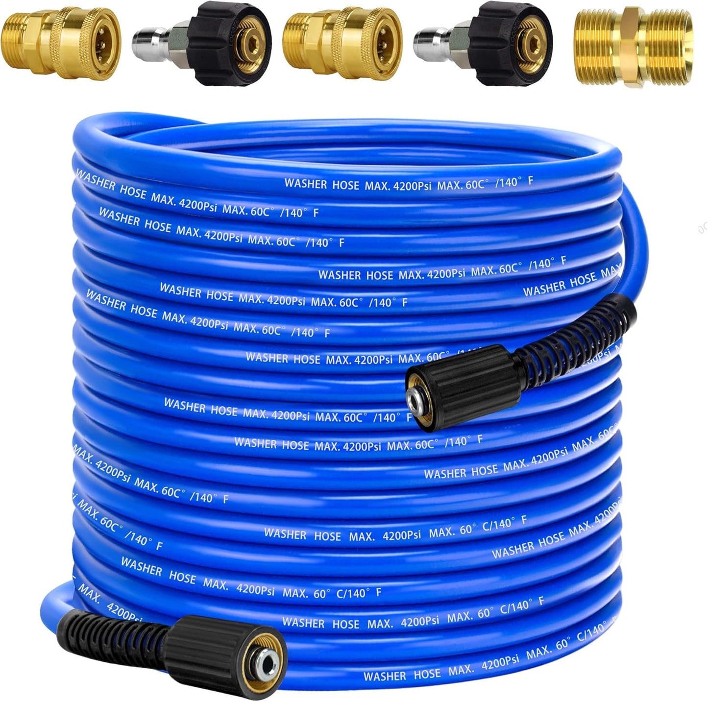 Pressure Washer Hose 100 FT x 1/4in for Karcher, Ryobi & More