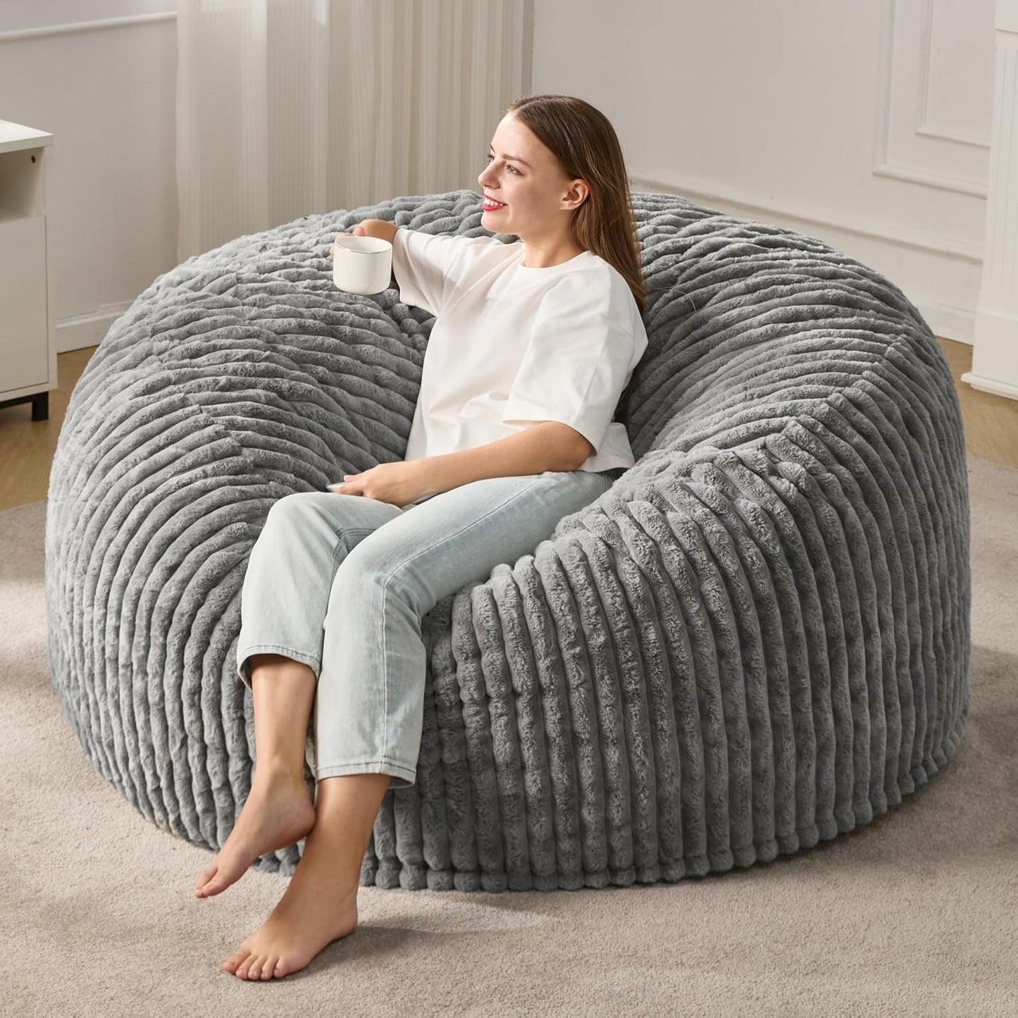 Hobestluk 5ft Bean Bag Chairs for Adults - Cozy and Versatile