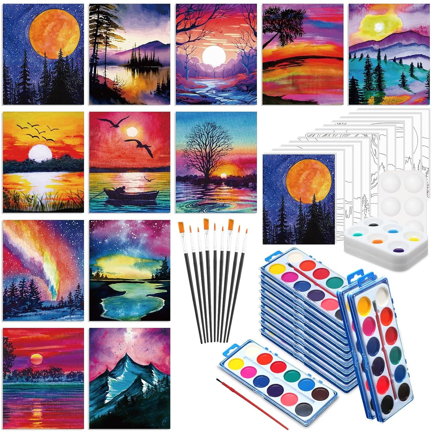 Ctosree Pre Drawn Canvas Kit for Painting Sip and Paint Fun