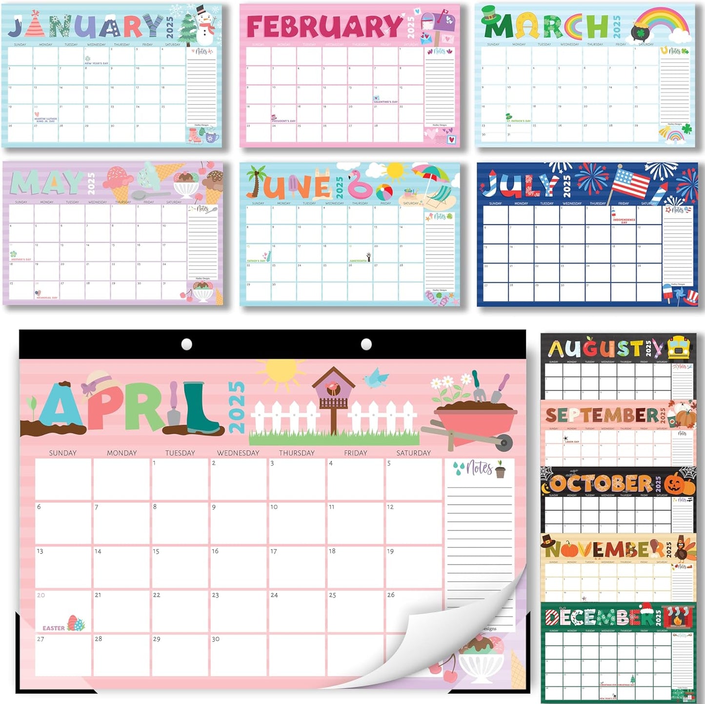 2025-2026 18-Month Desk Calendar - Organized Planning for Home, School, Office