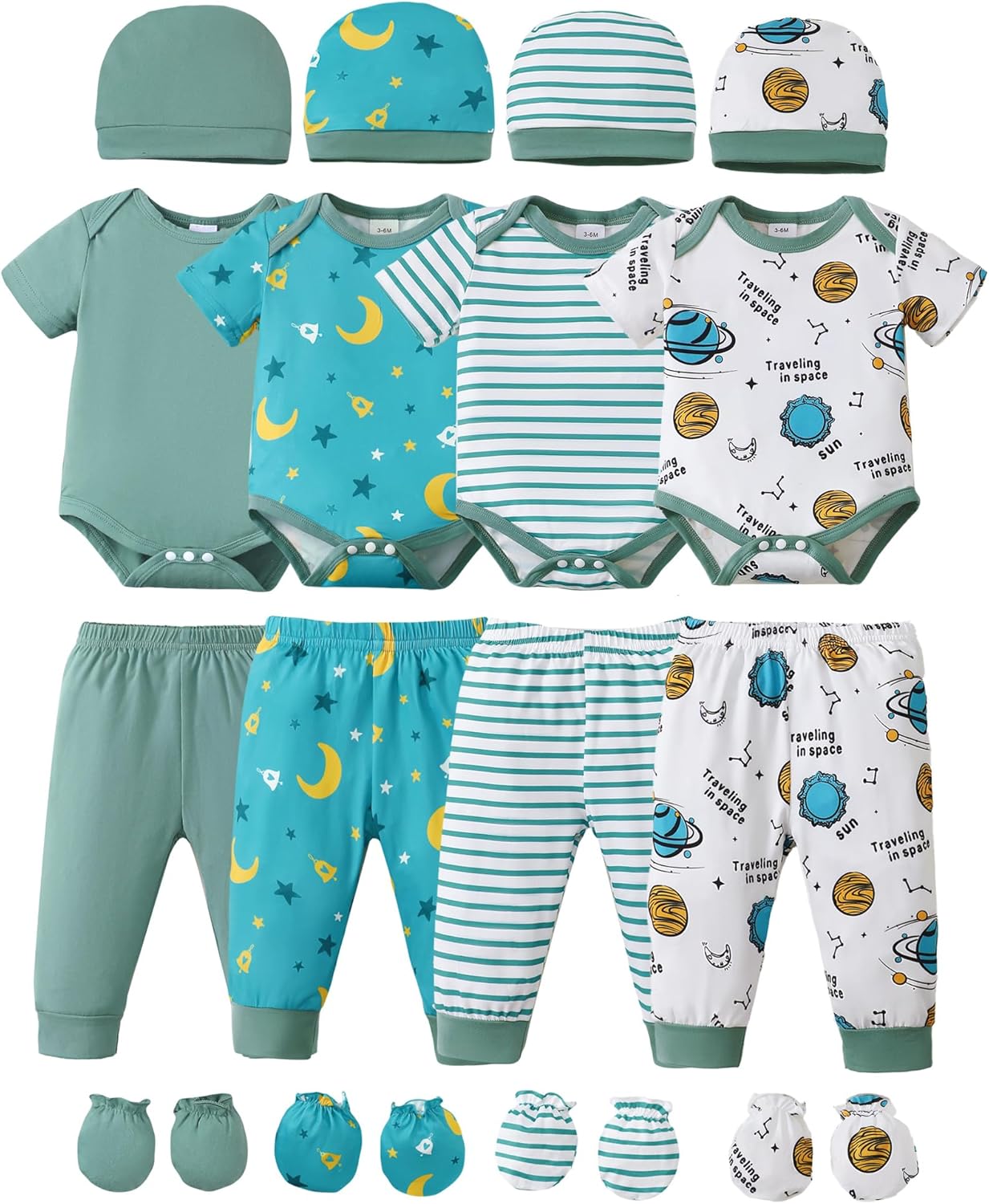 NZRVAWS Newborn Baby Boy Girl Clothes Unisex Infant Romper Set