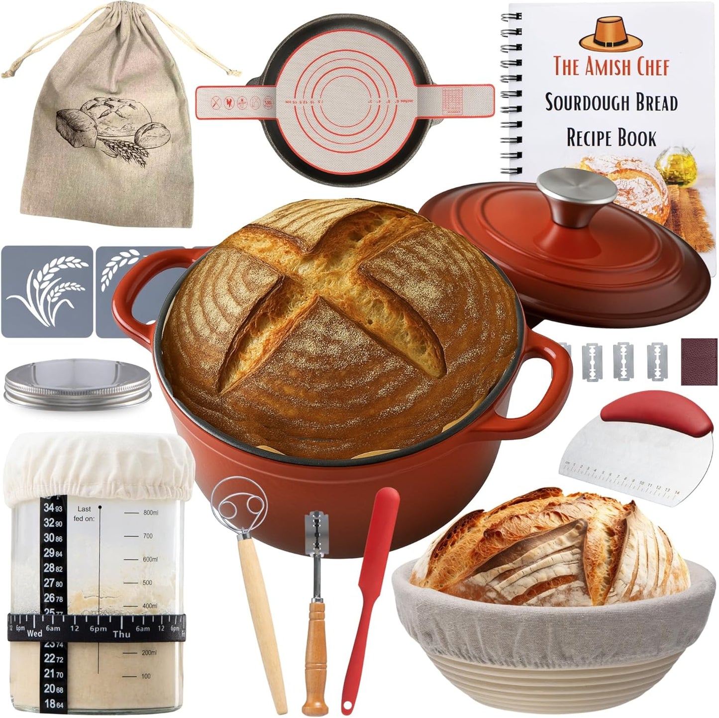 Master Baker Sourdough Starter Kit with Dutch Oven & More