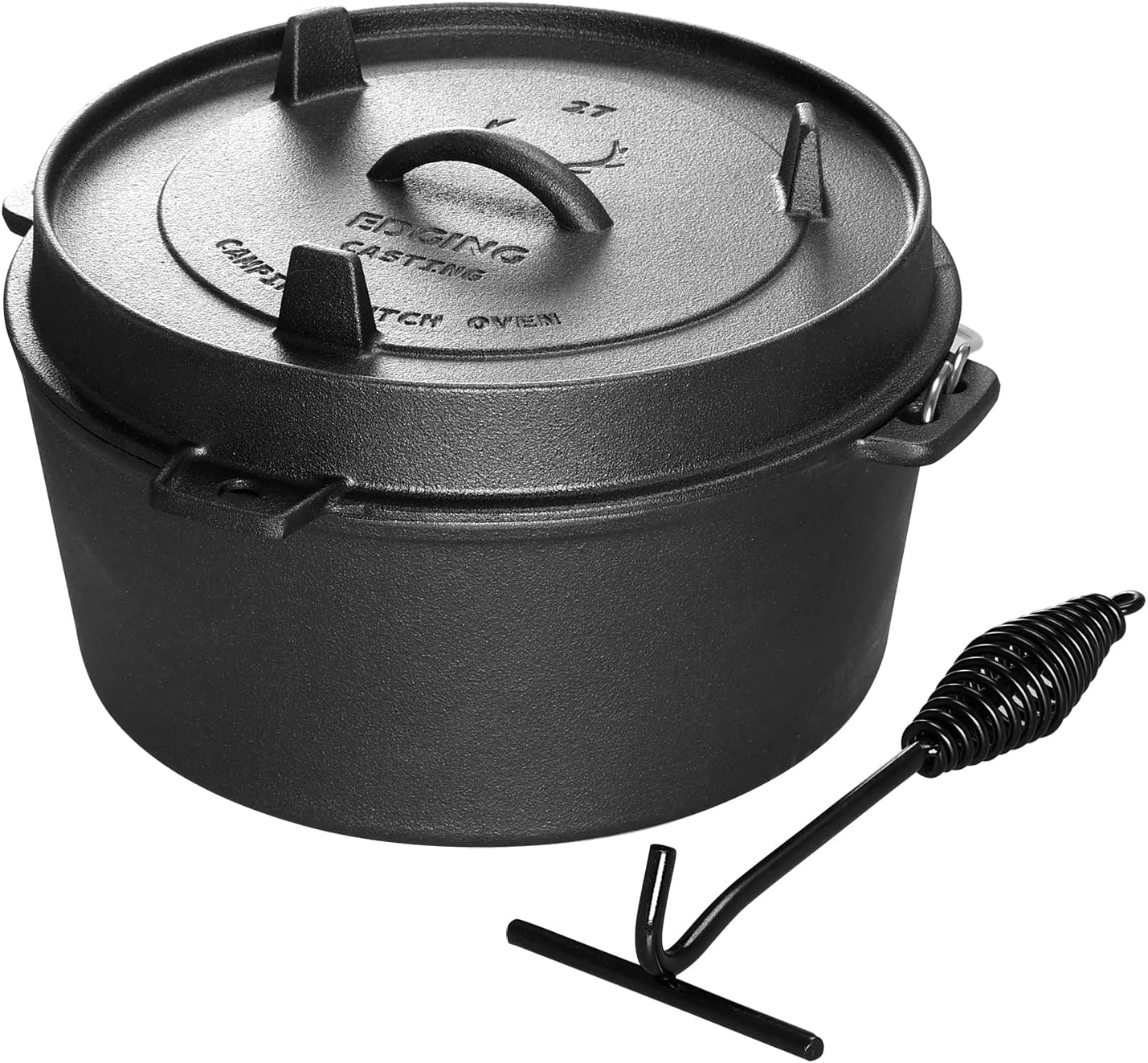 Pre-Seasoned Cast Iron Camping Dutch Oven for Outdoor Cooking