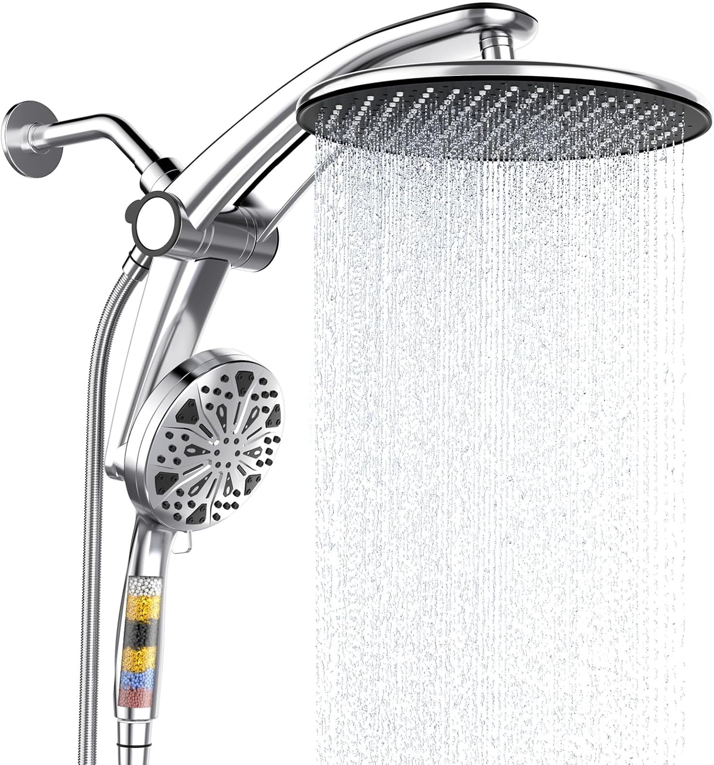 High Pressure Dual Shower Heads with Magnetic Docking System