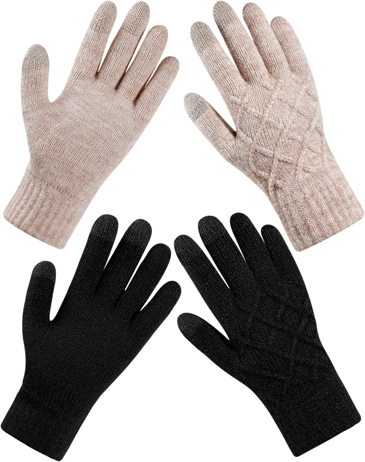 ONESING Knitted Gloves - Touch Screen, Warmth for Women