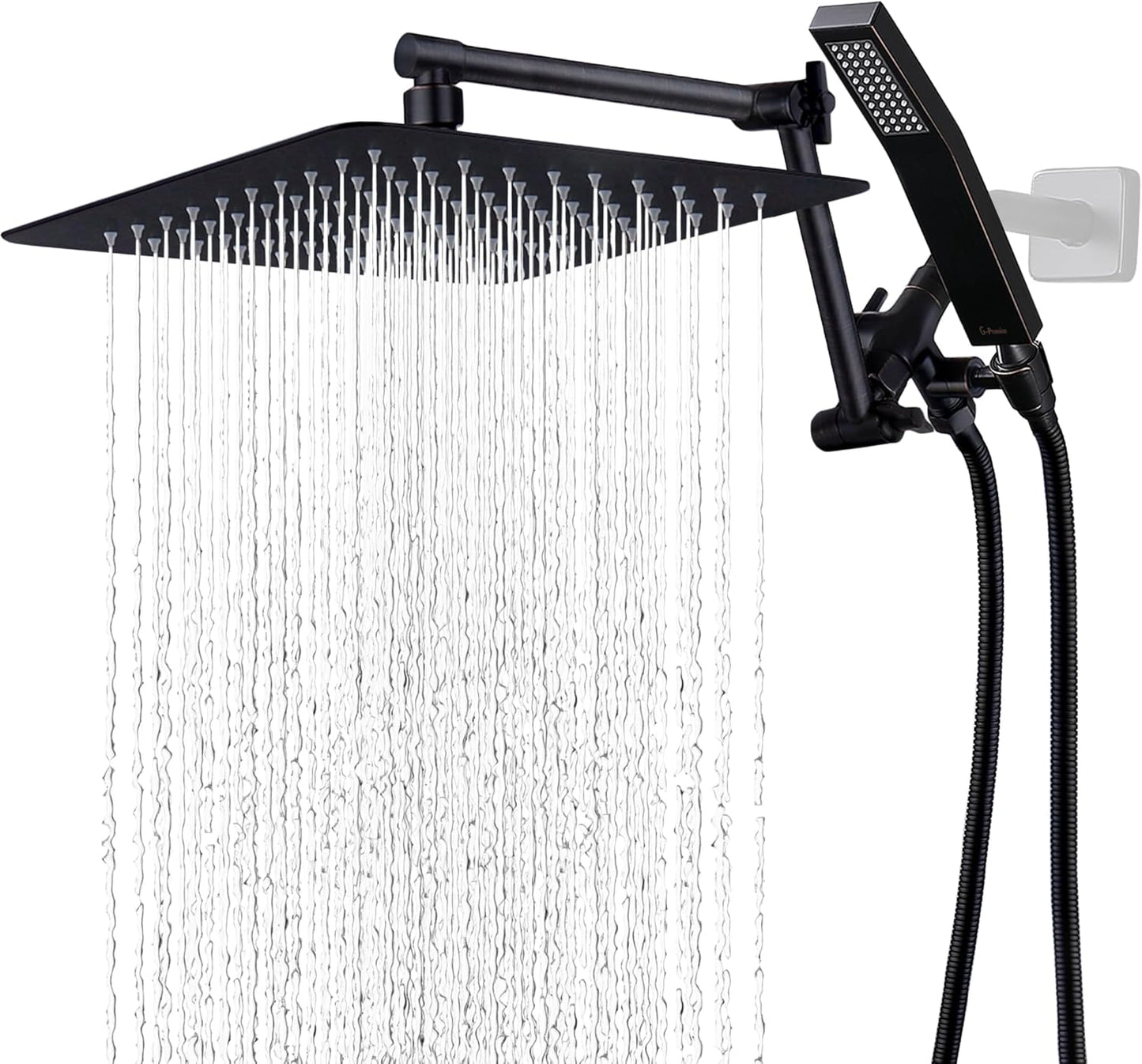 G-Promise 12 Inches Rainfall Shower Head with Handheld Spray Combo