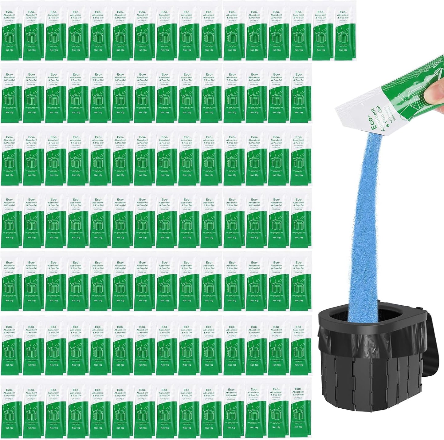 Odor-Free Portable Toilet Gel: 100 Pack