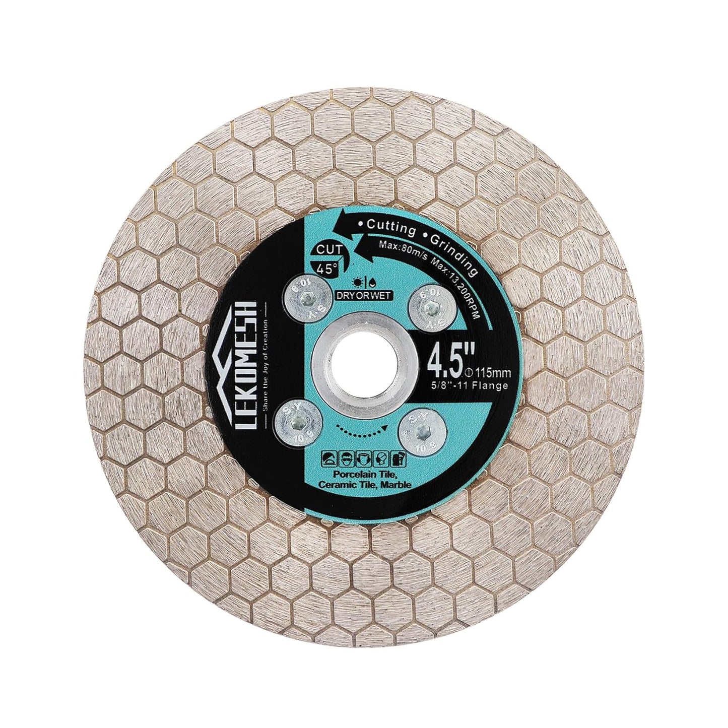 LEKOMESH Diamond Tile Saw Blade - 4.5 Inch Double-Sided Disc for Precision Cuts