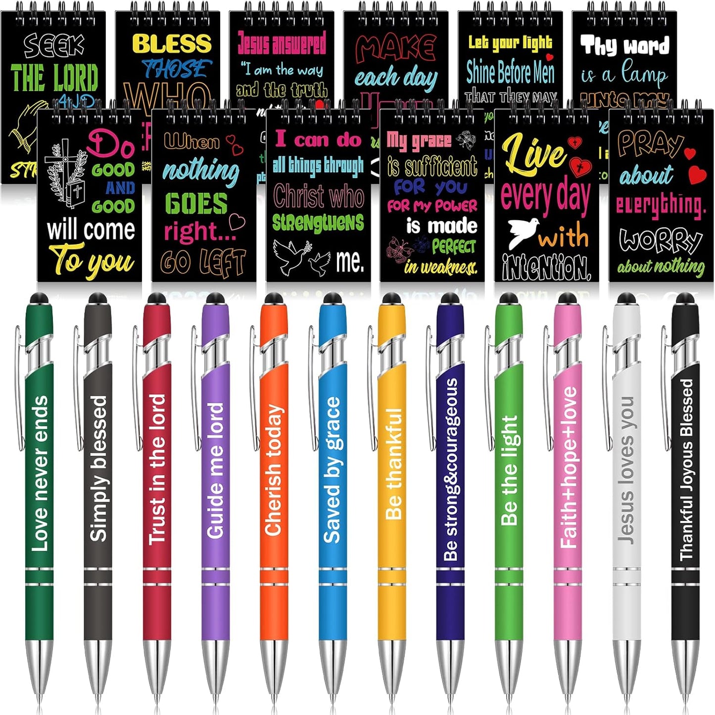 Spiareal Bible Verse Pens & Notebooks Set