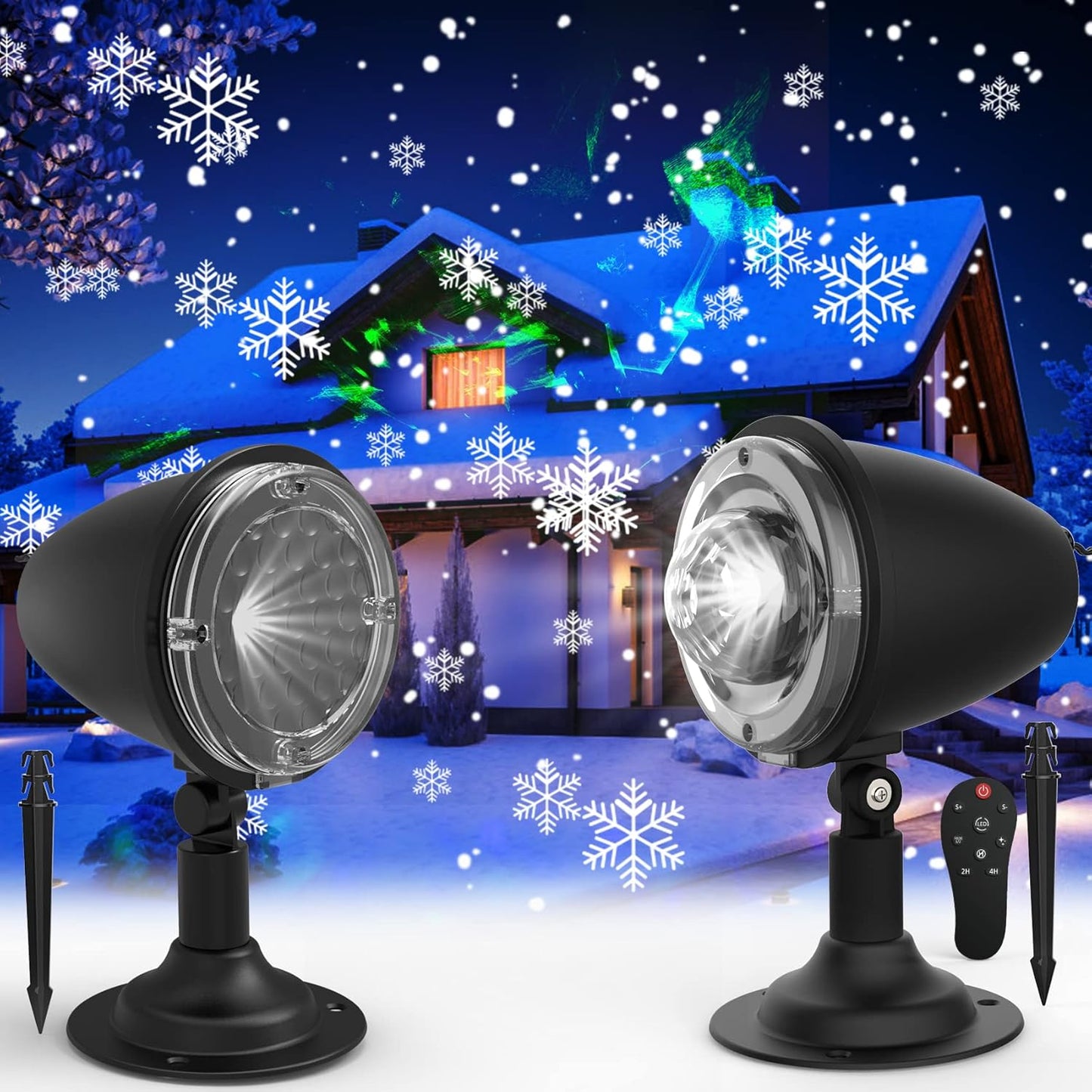 Elec3 Snowflake Projector Bundle - Festive Outdoor Light Show