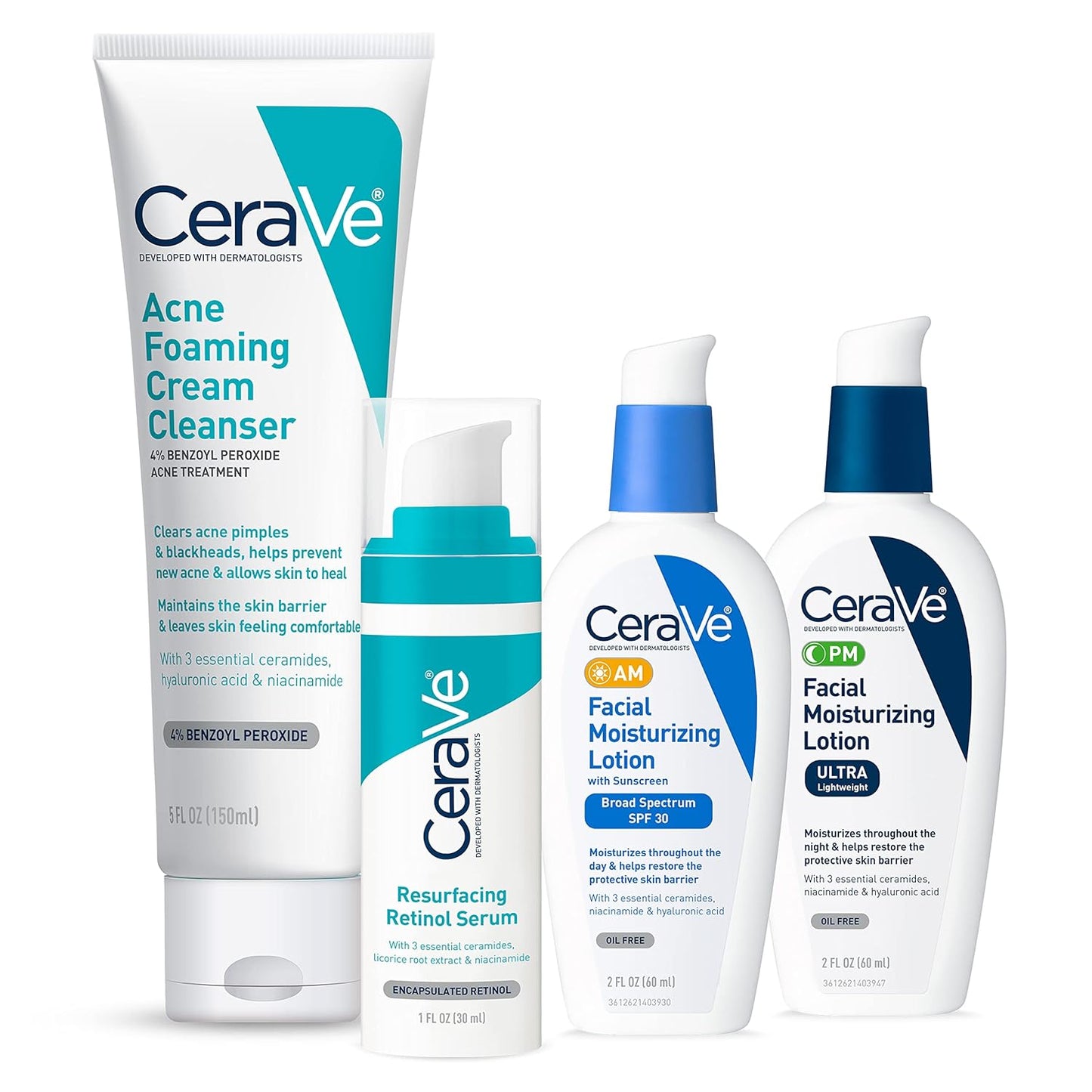 CeraVe Acne Skin Care Set for Clear Skin and Hydration
