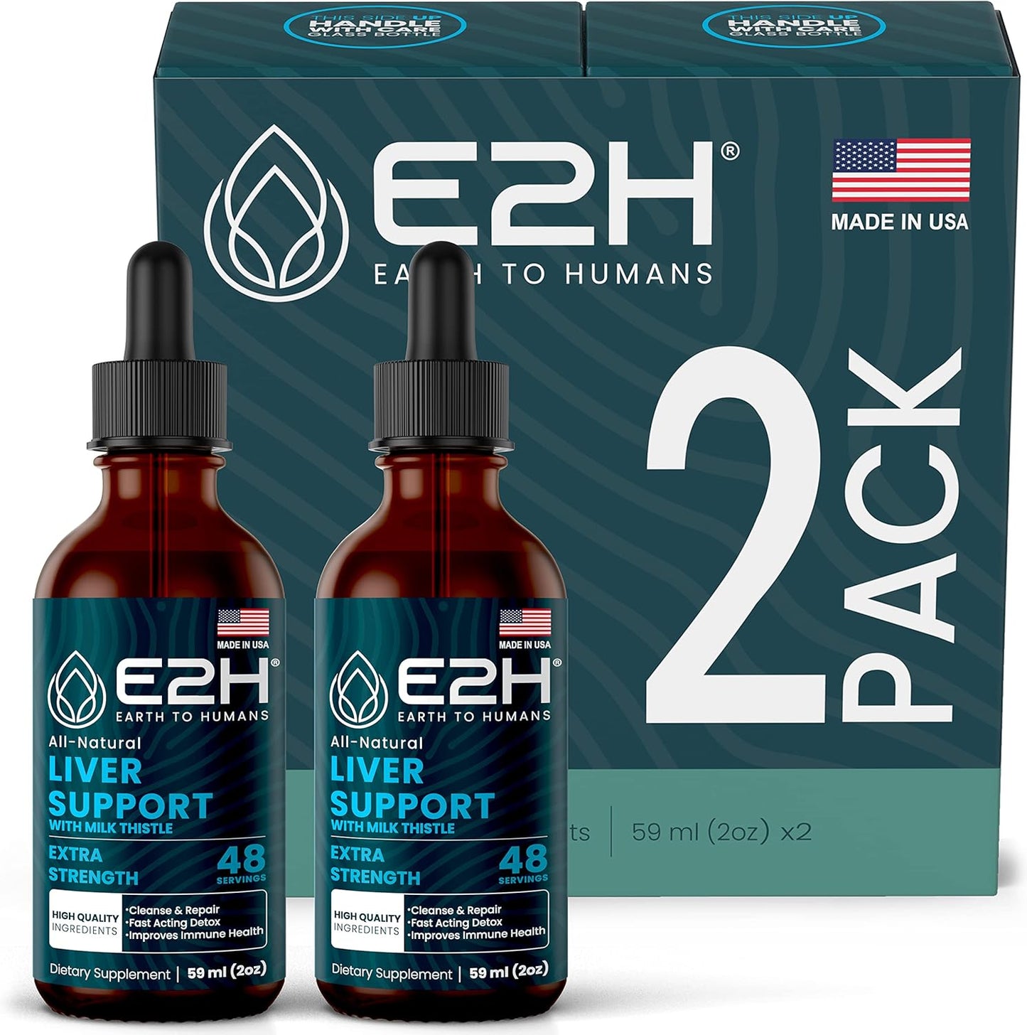 E2H Liver Support Supplement with Milk Thistle - Detox Formula