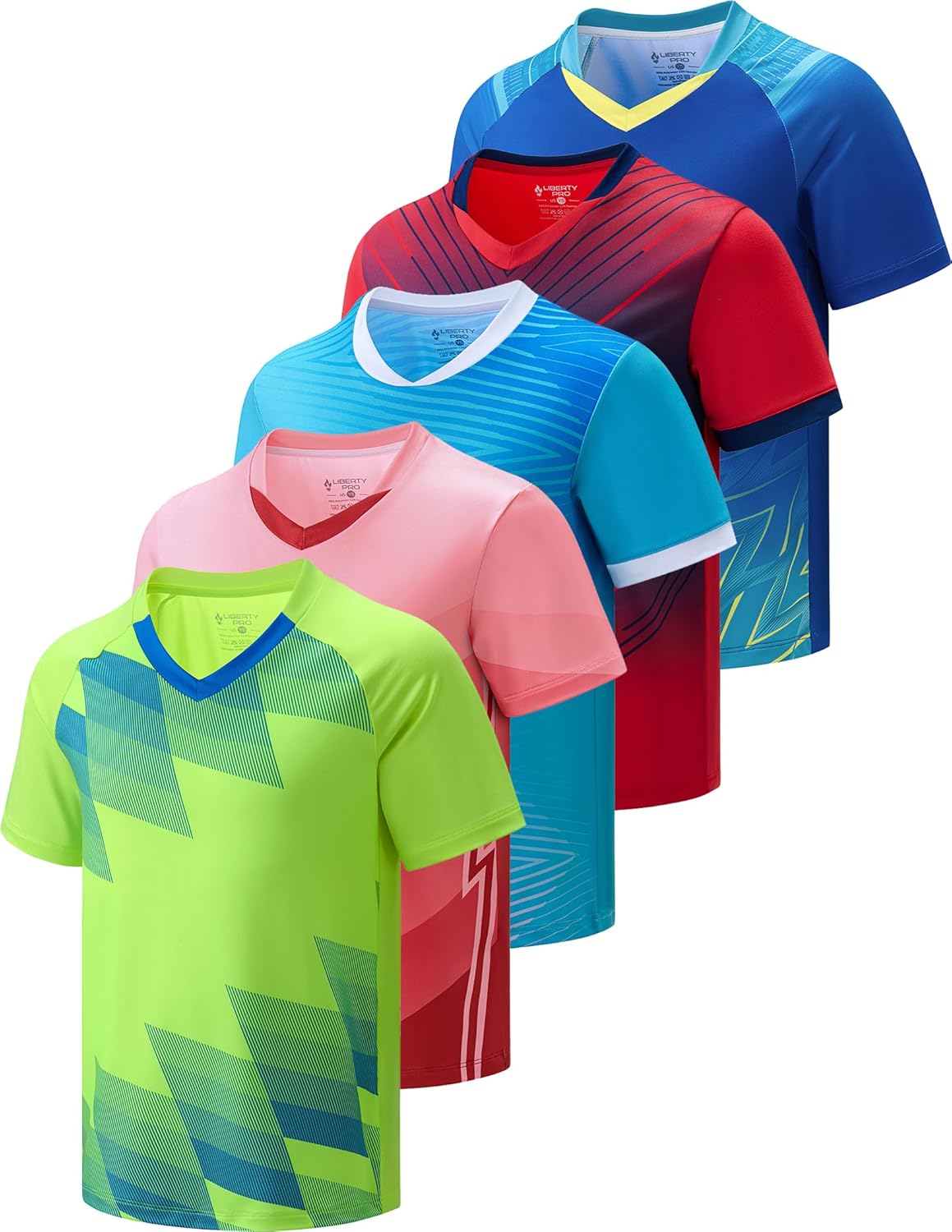 5 Pack Boys Athletic T Shirts for Activewear and Sports