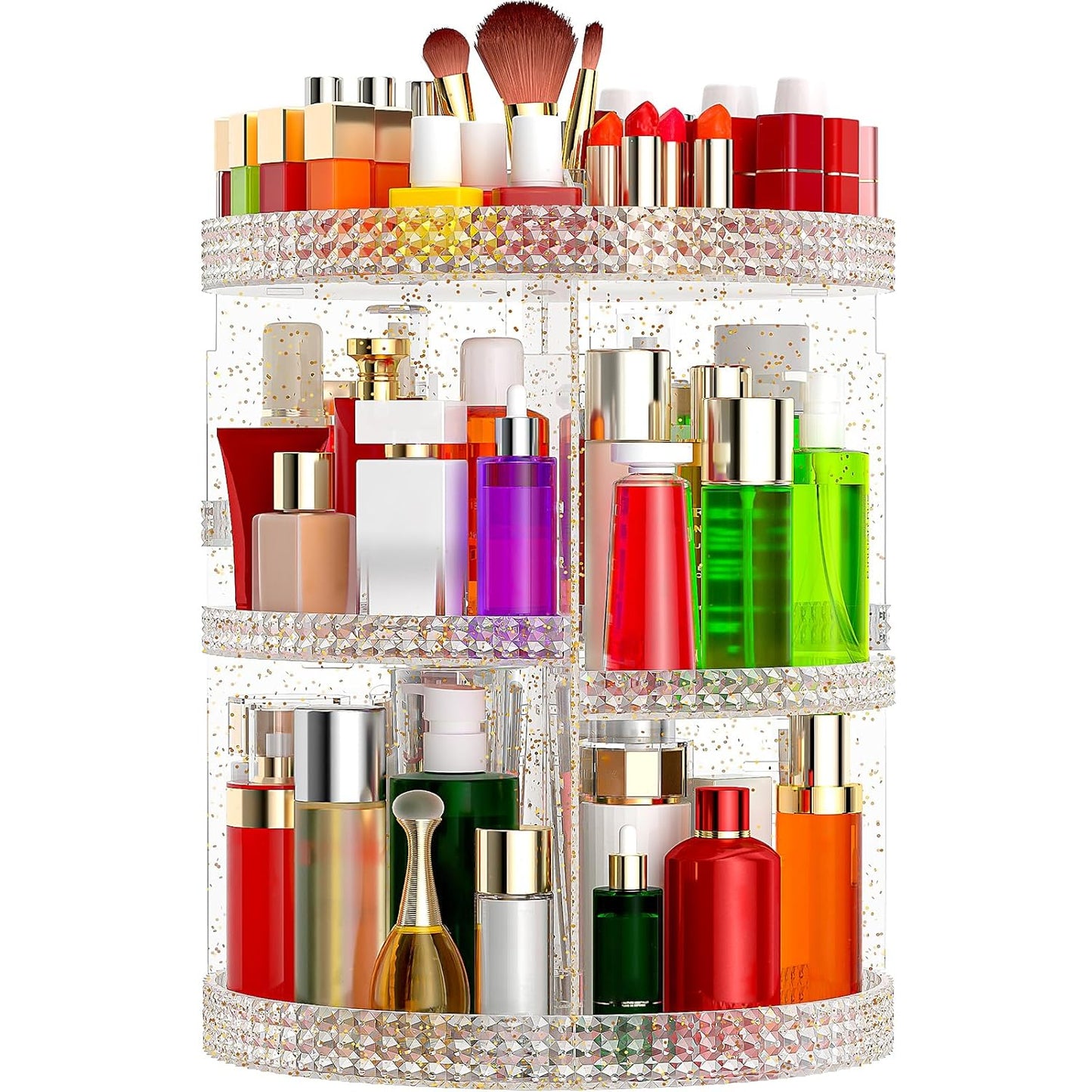 Awenia 360-Degree Rotating Makeup Organizer with Large Capacity