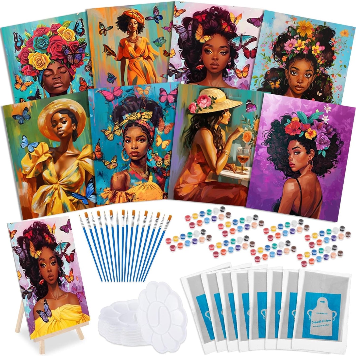Tenceur 72 Pieces Pre Drawn Canvas Kit for Creative Painting Fun