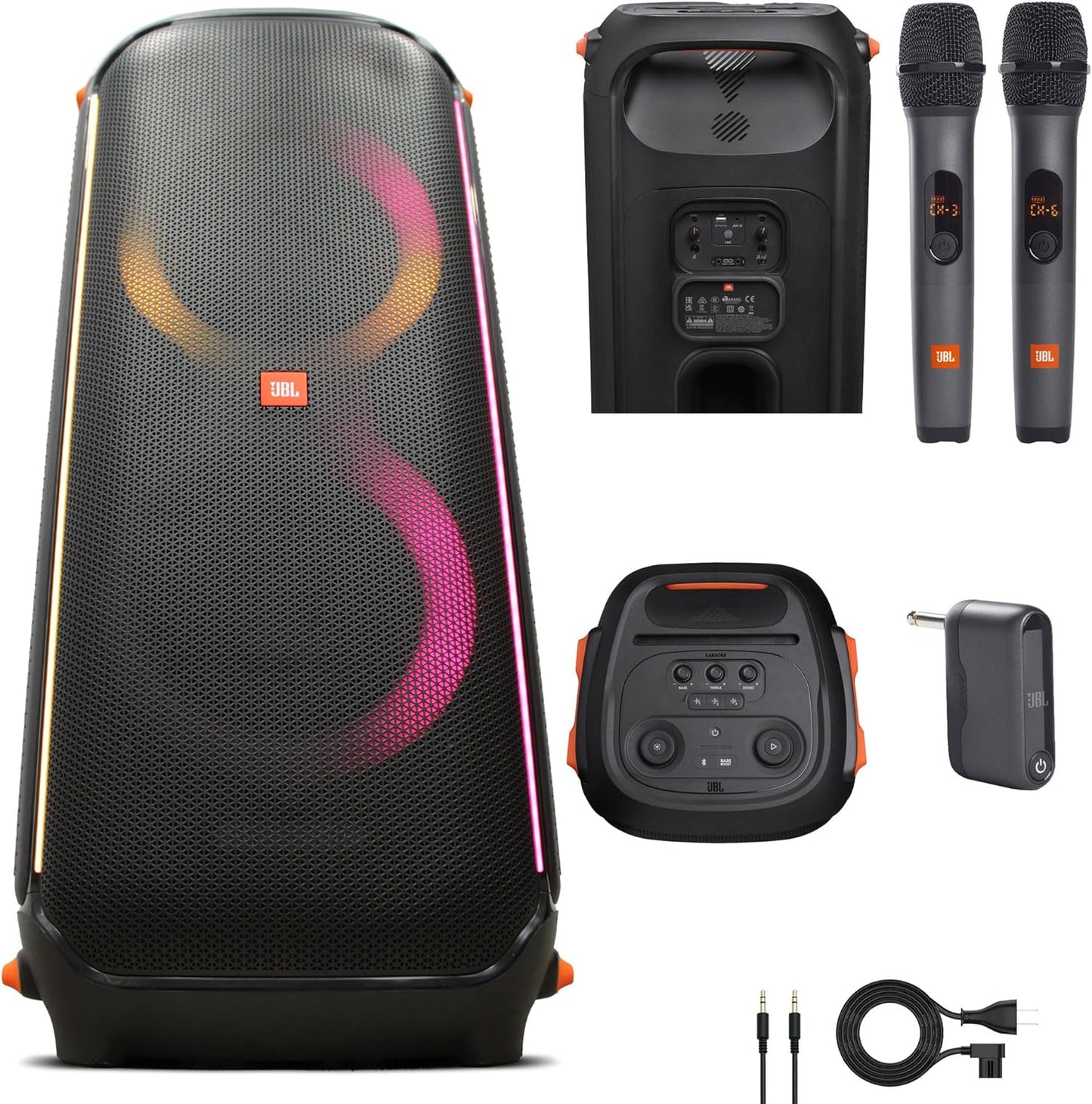 JBL PartyBox 710: 800W Splashproof Speaker + Wireless Mic System