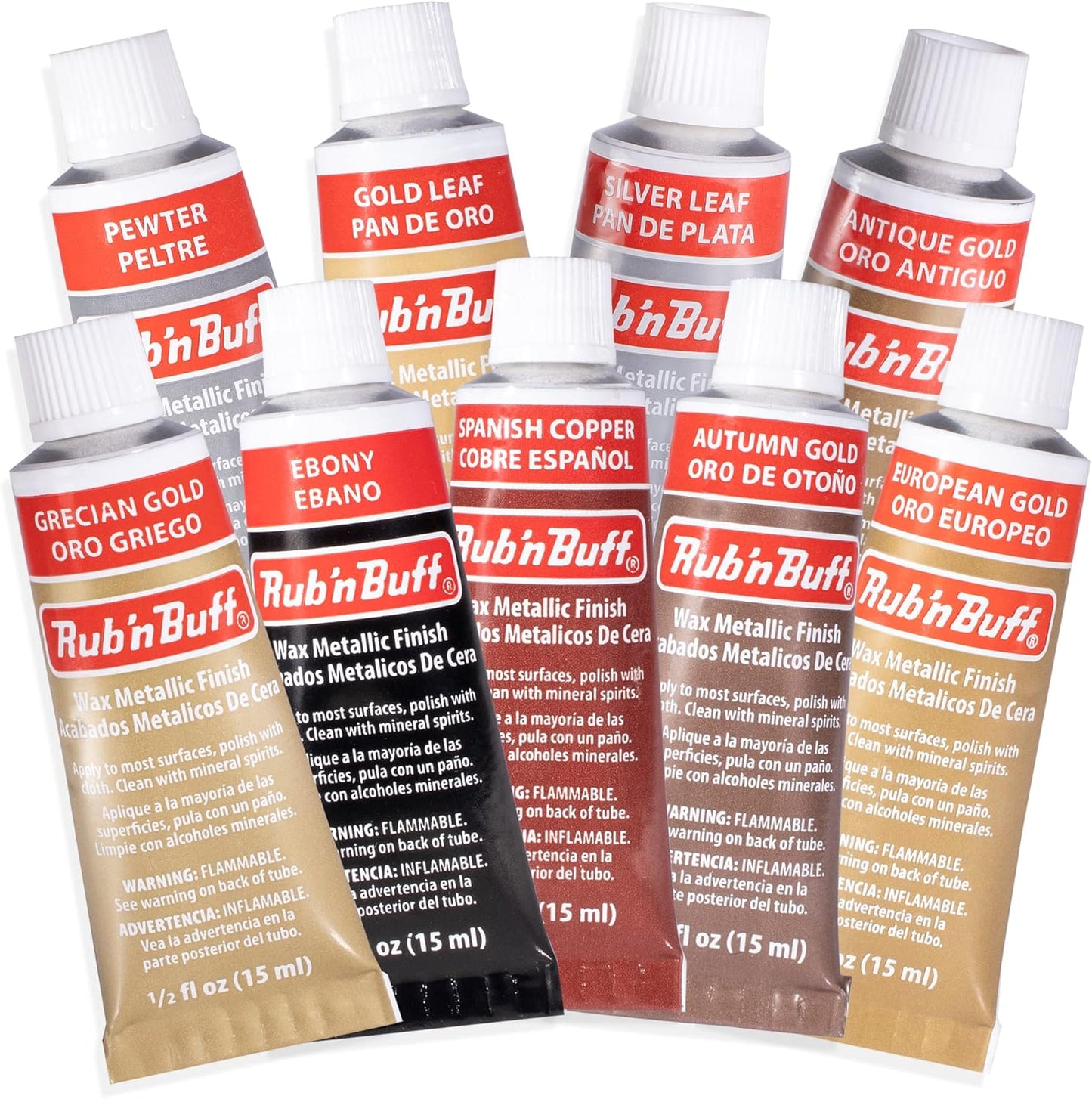 Rub n Buff Wax Metallic Finish 9 Color Kit for Crafting
