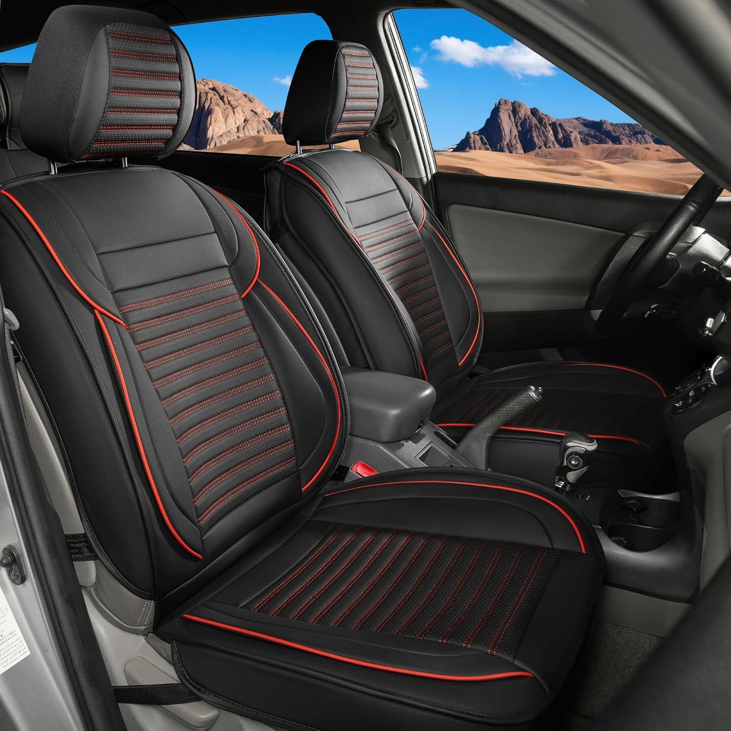 LINGVIDO Car Seat Covers - Stylish, Waterproof Faux Leather Design