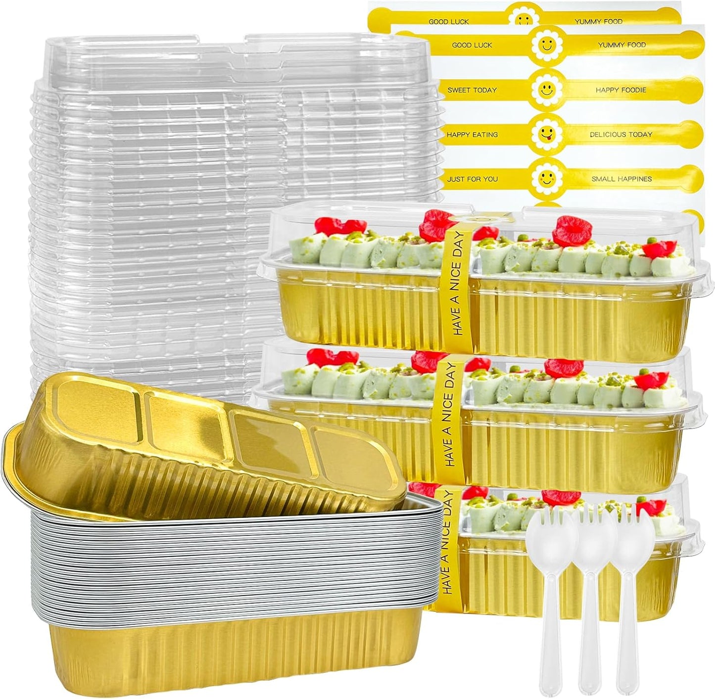 200Pack Gold Mini Cake Pans for Individual Desserts and Gifts