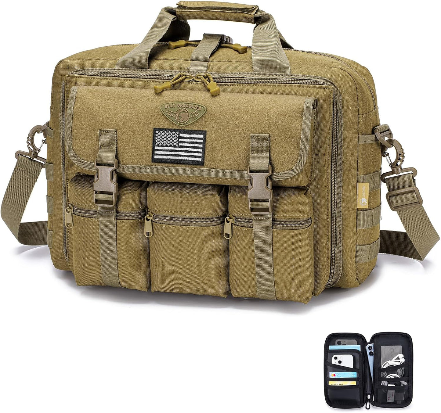Large Tactical Laptop Bag for Men - 17.3 Inch Briefcase