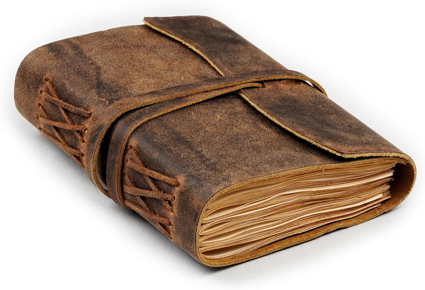 LEATHER VILLAGE Leather Bound Journal - Rustic Brown Travel Diary