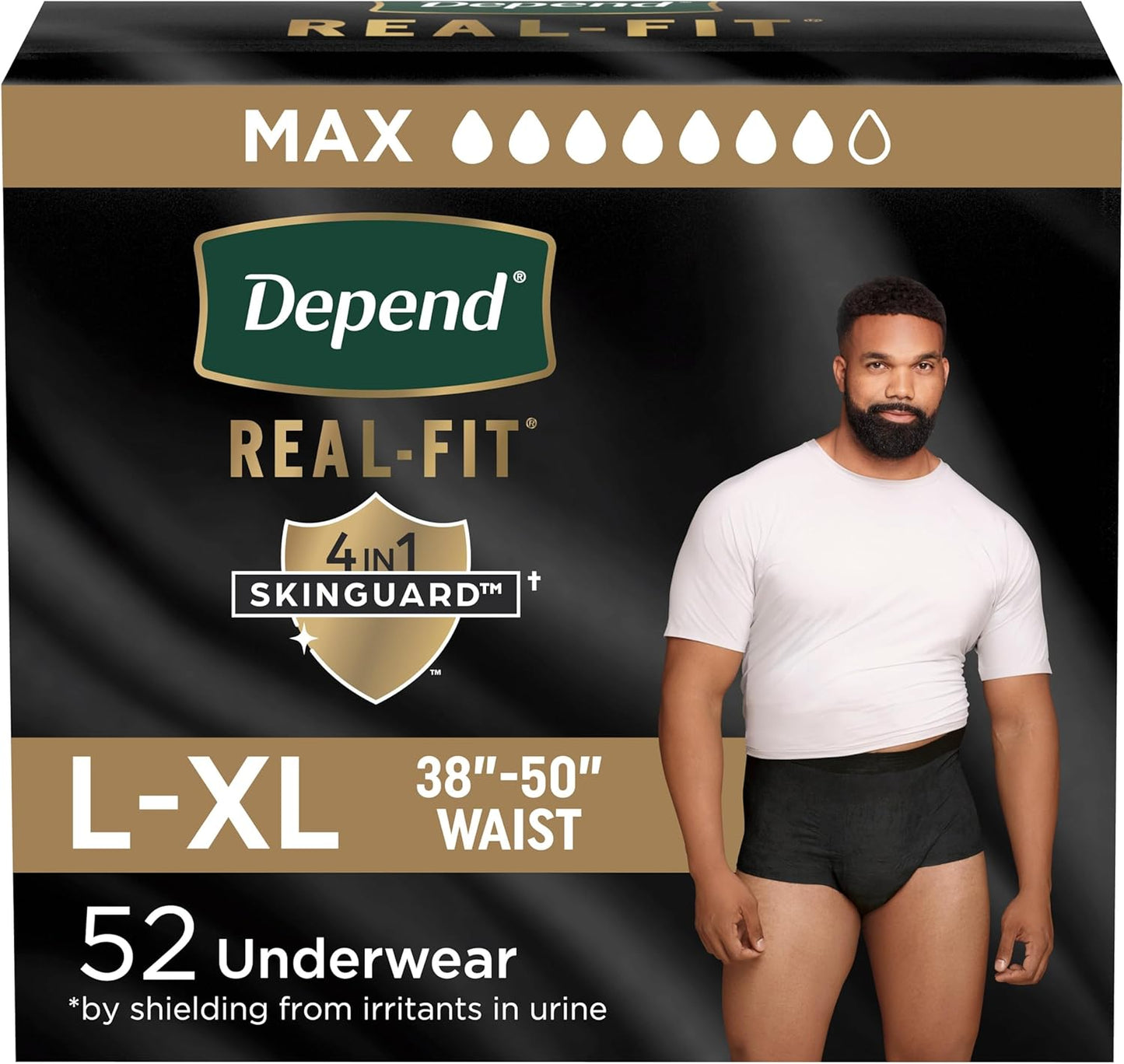 Depend Real Fit Adult Diapers for Men - Maximum Absorbency
