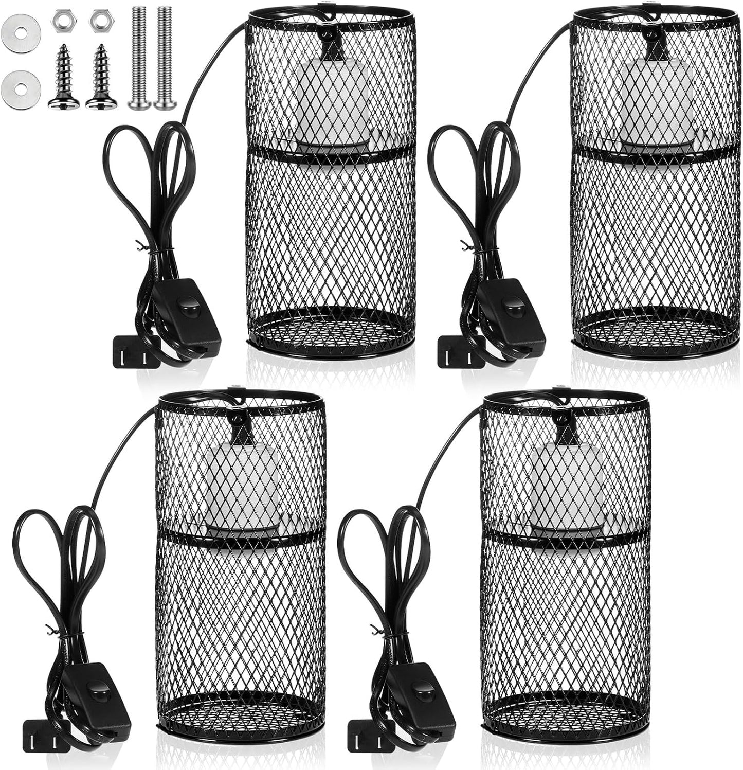Reptile Heat Lamp Guard Set with 150W Ceramic Emitter Protection