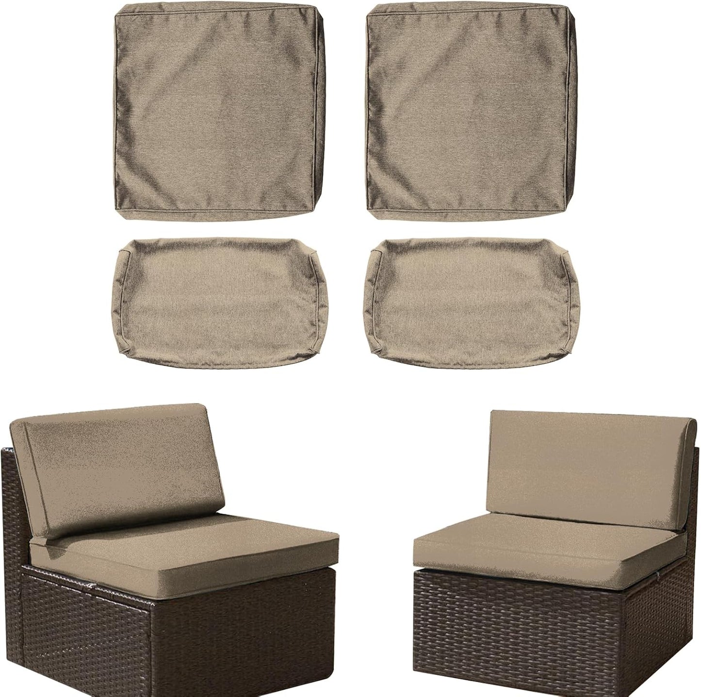 Outdoor Patio Cushion Covers Replacement for Wicker Furniture