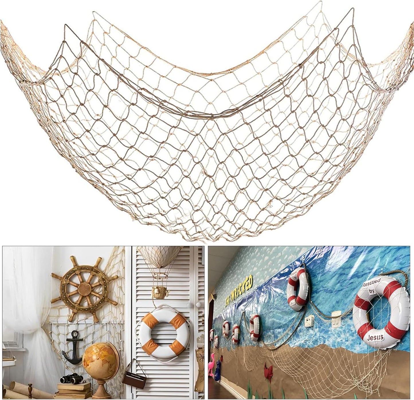 Natural Cotton Fish Net Party Decor