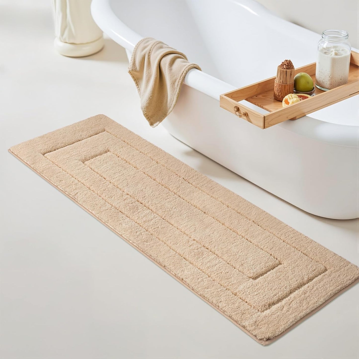 Ultra Absorbent Khaki Bathroom Rugs Non Slip for Every Home