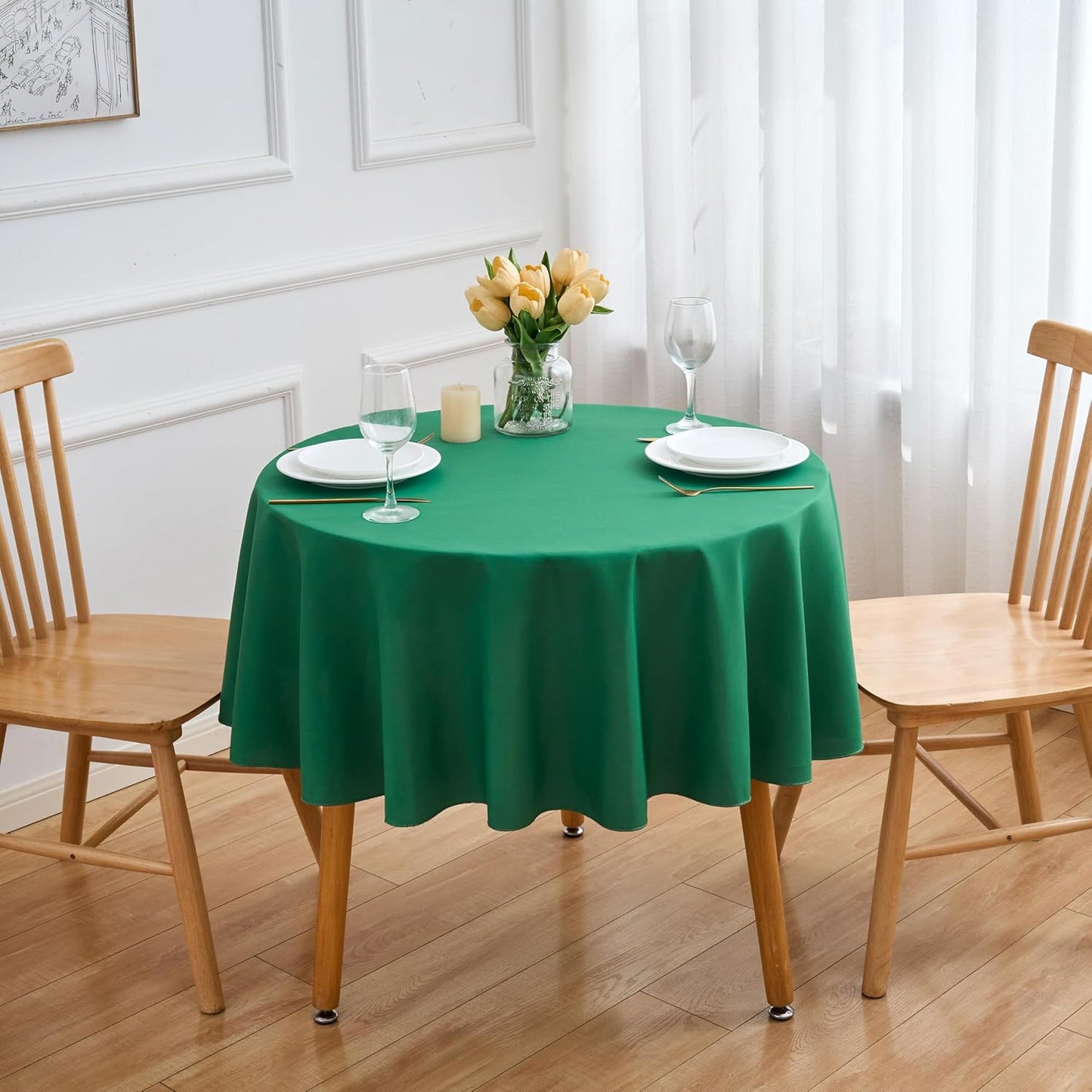 Hunter 60 Inch Round Tablecloth for Parties and Weddings