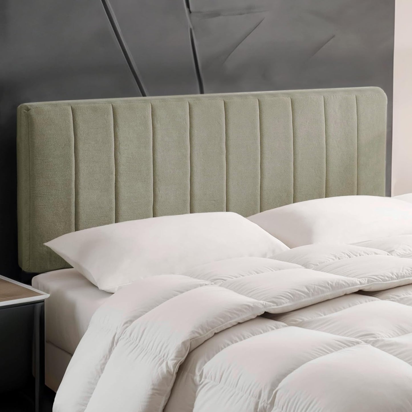 Upholstered Full Headboard - Easy Assemble Olive Green Design
