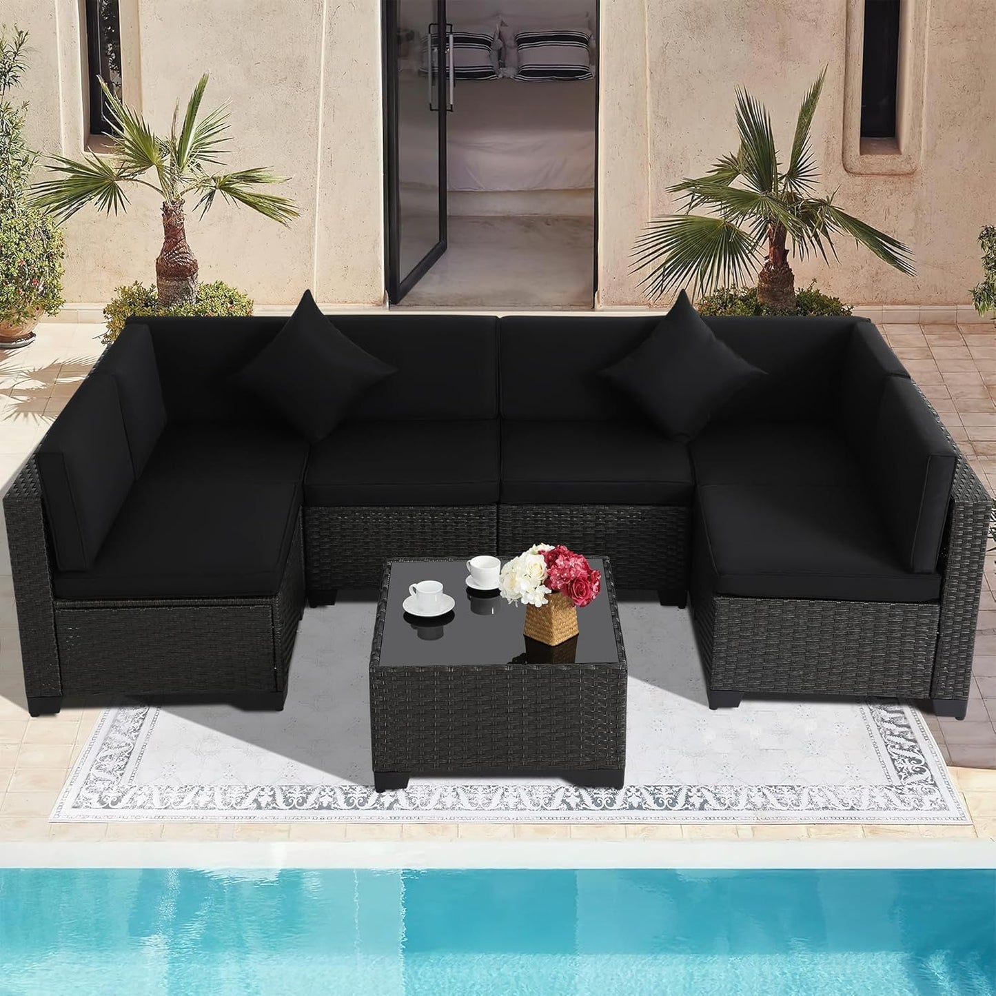 KIGOTY 7 Piece Modular Outdoor Sectional Sofa Set for Patio