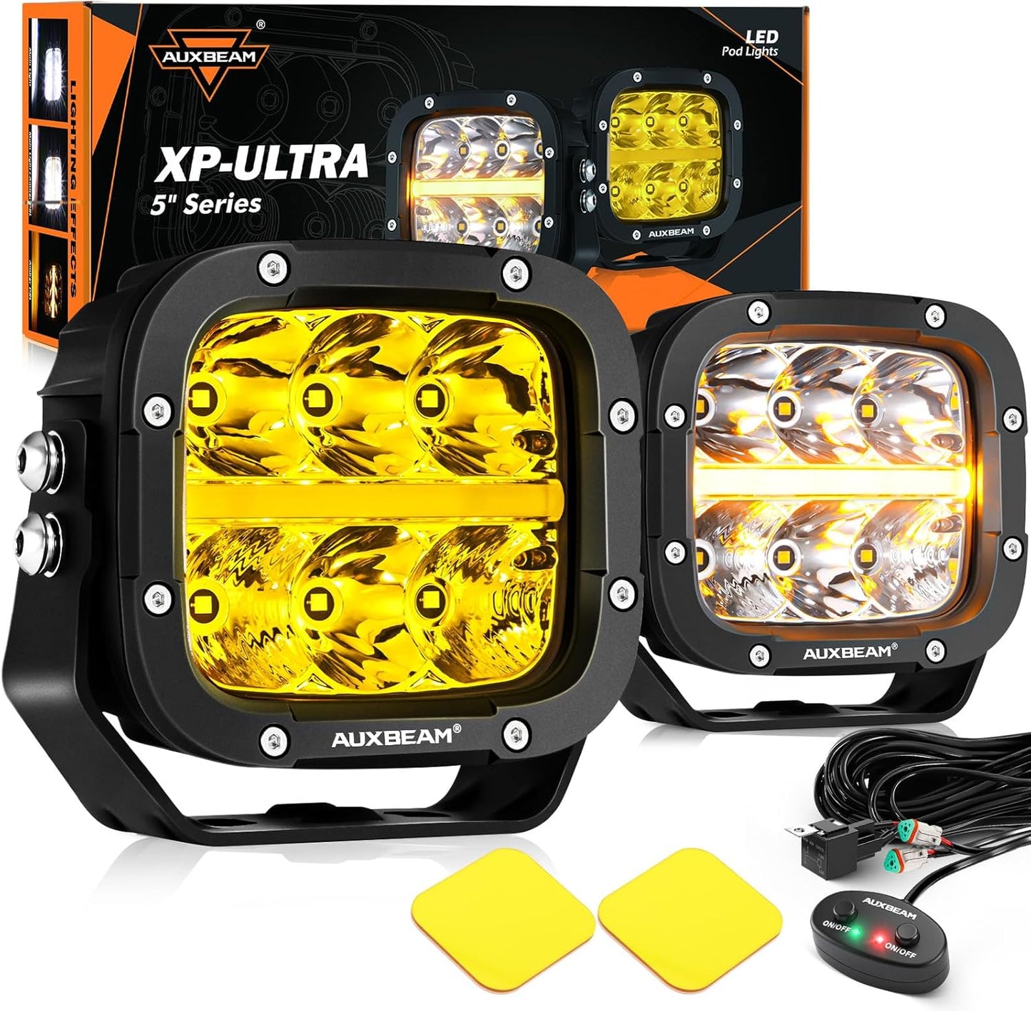 Auxbeam XP-Ultra Series 5 Inch Cube Offroad Lights for Visibility