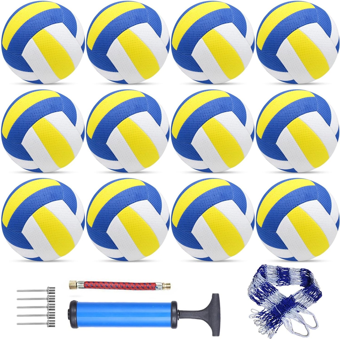 Official Size 5 Volleyball Balls Pack with Pump and Net Bag
