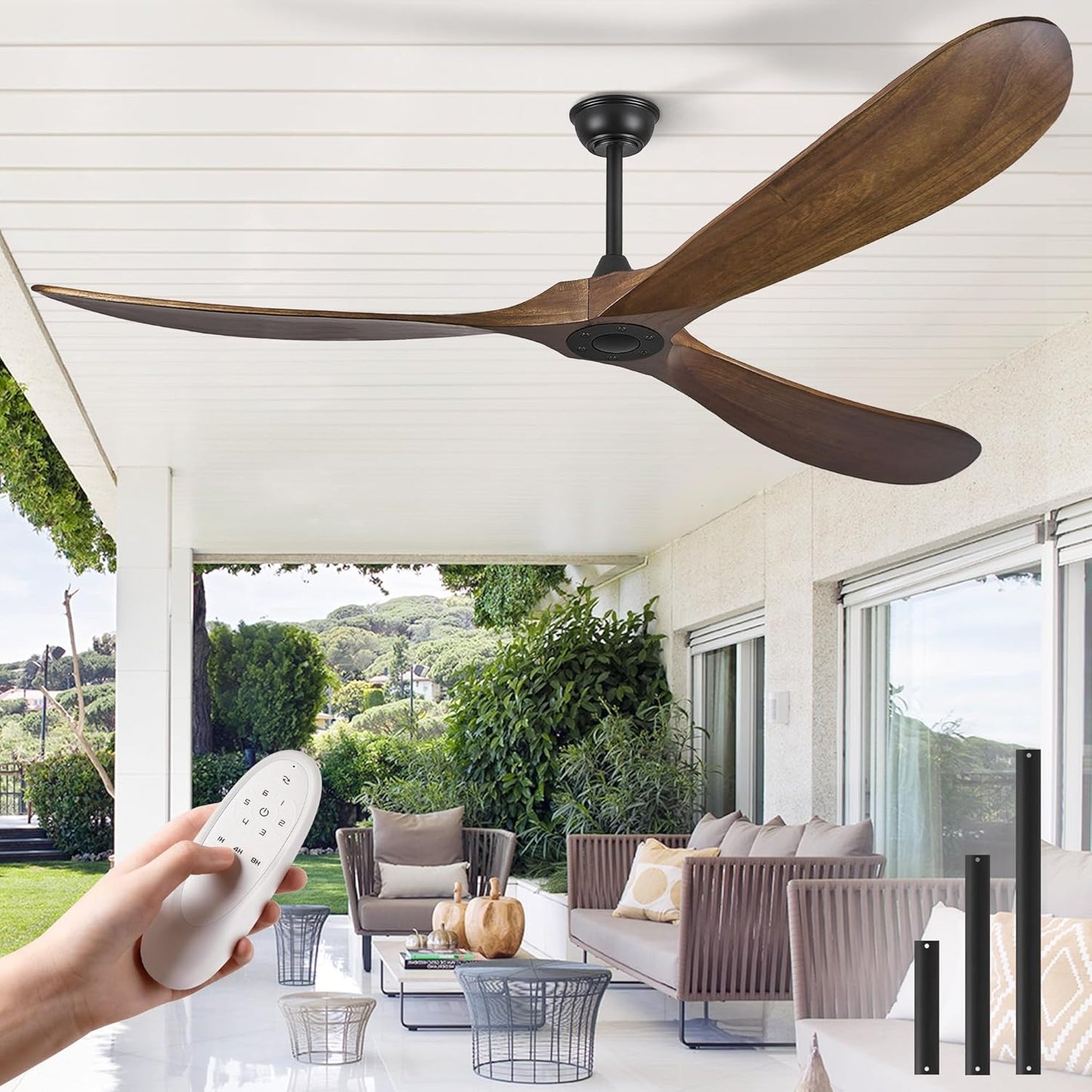 72 Inch Ceiling Fans without Lights for Modern Indoor Outdoor Use