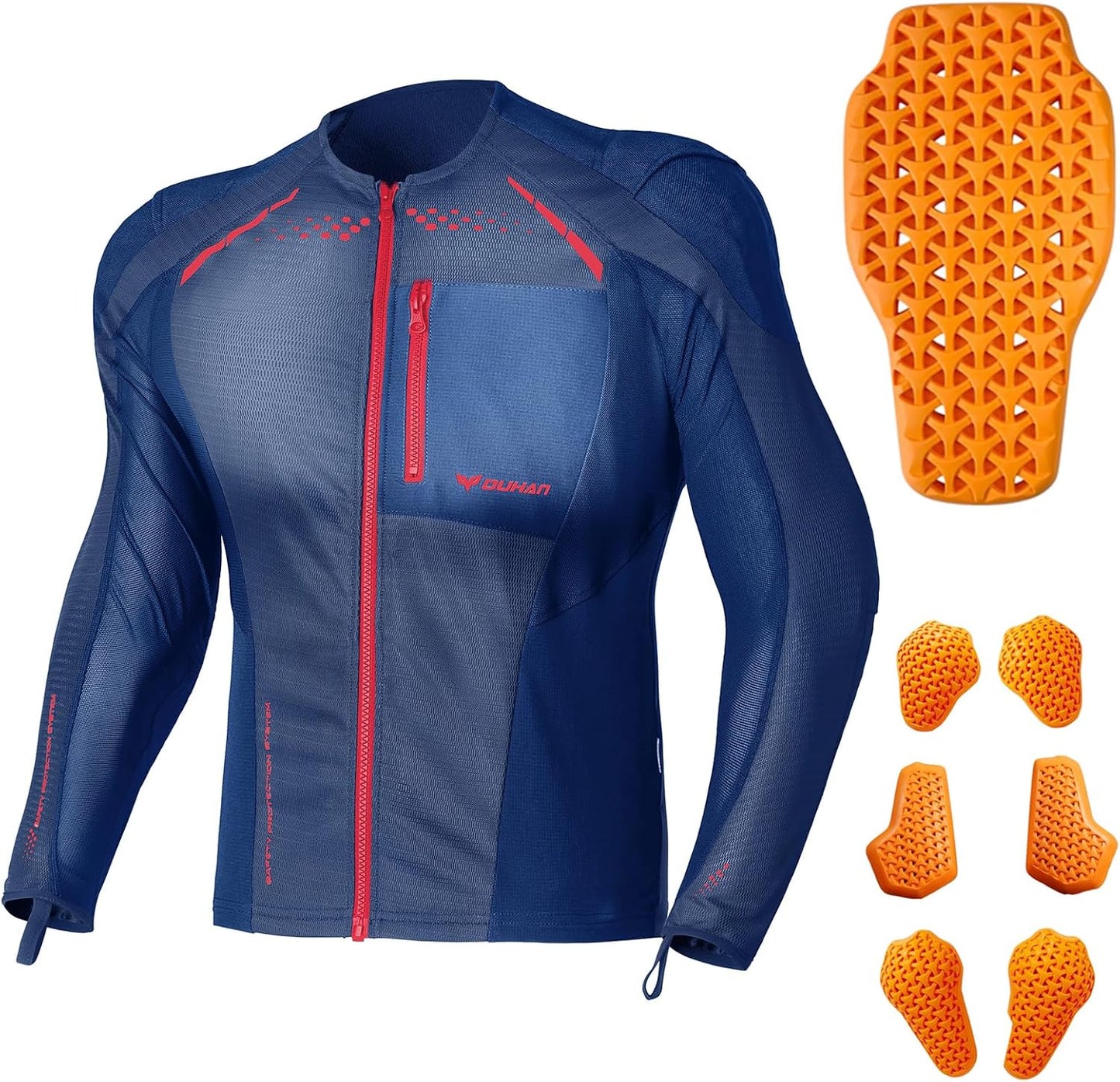 DUHAN Motorcycle Shirt Mesh Jacket with CE Level 2 Armor Gear