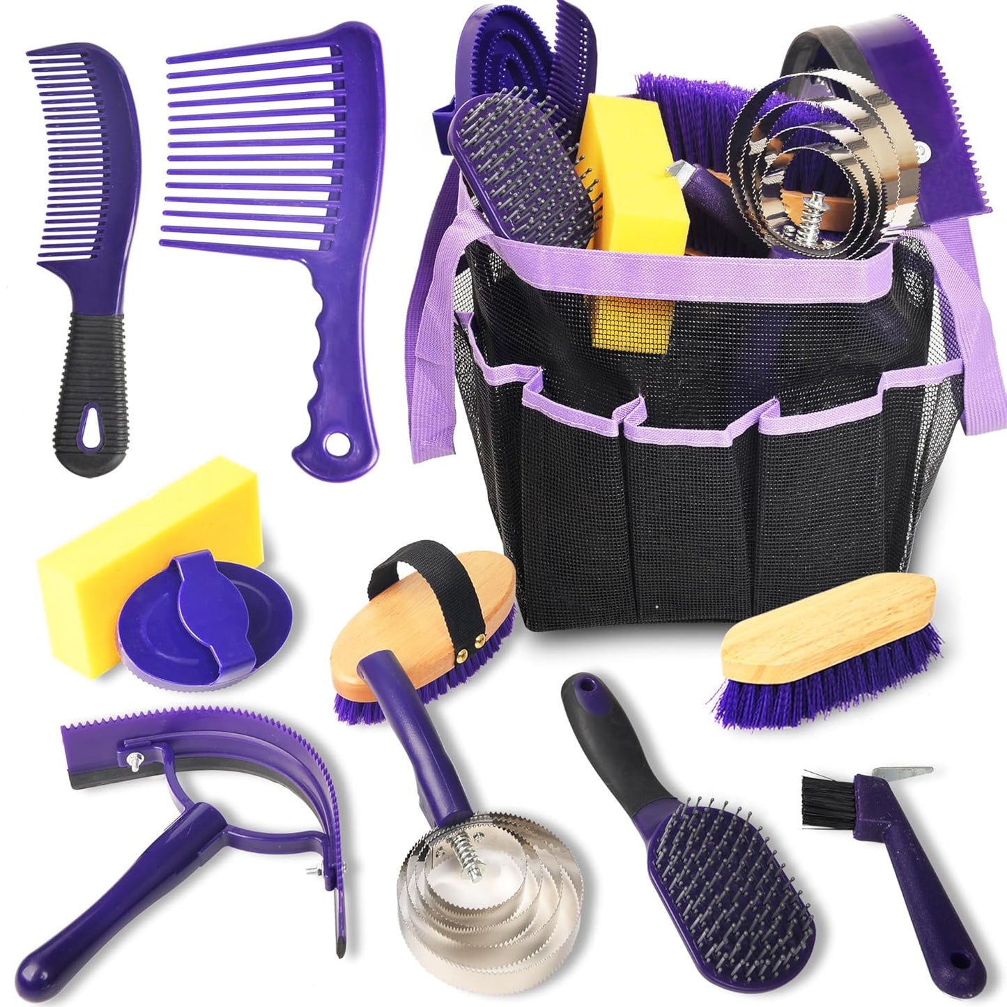 Horse Grooming Kit - 11 Piece Bathing Supplies for Horses