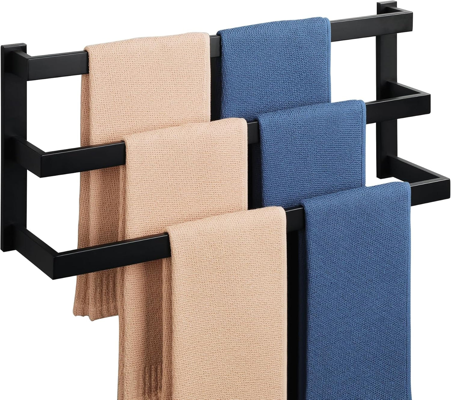 Alise 3 Towel Bars for Bathroom Wall Mount - Matte Black Design